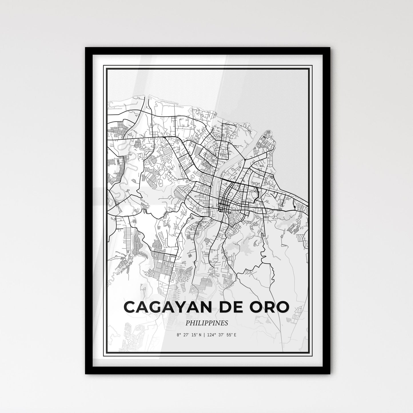 Cagayan de Oro Philippines - Scandinavian Style City Map for Modern Home Decor