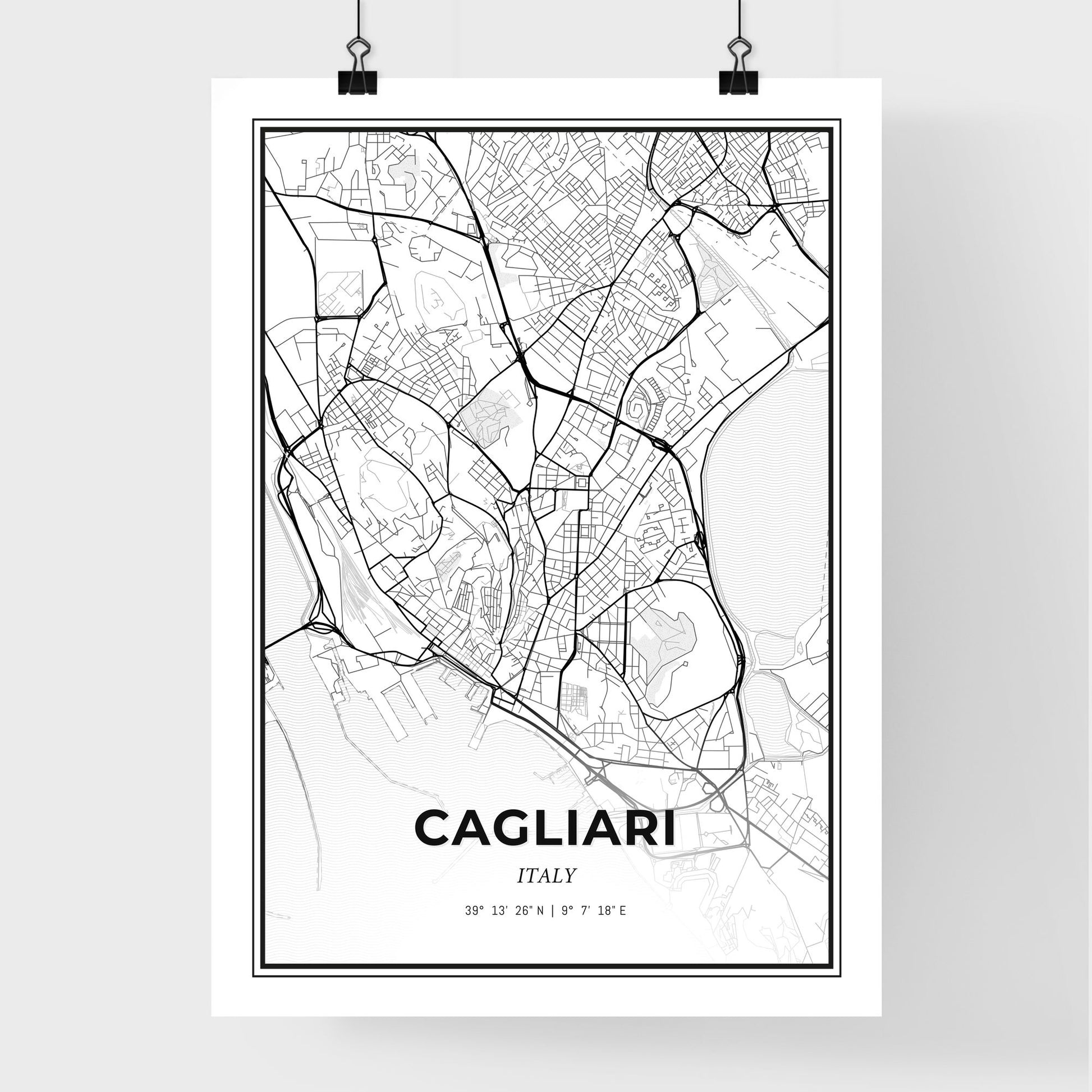 Cagliari Italy - Premium City Map Poster