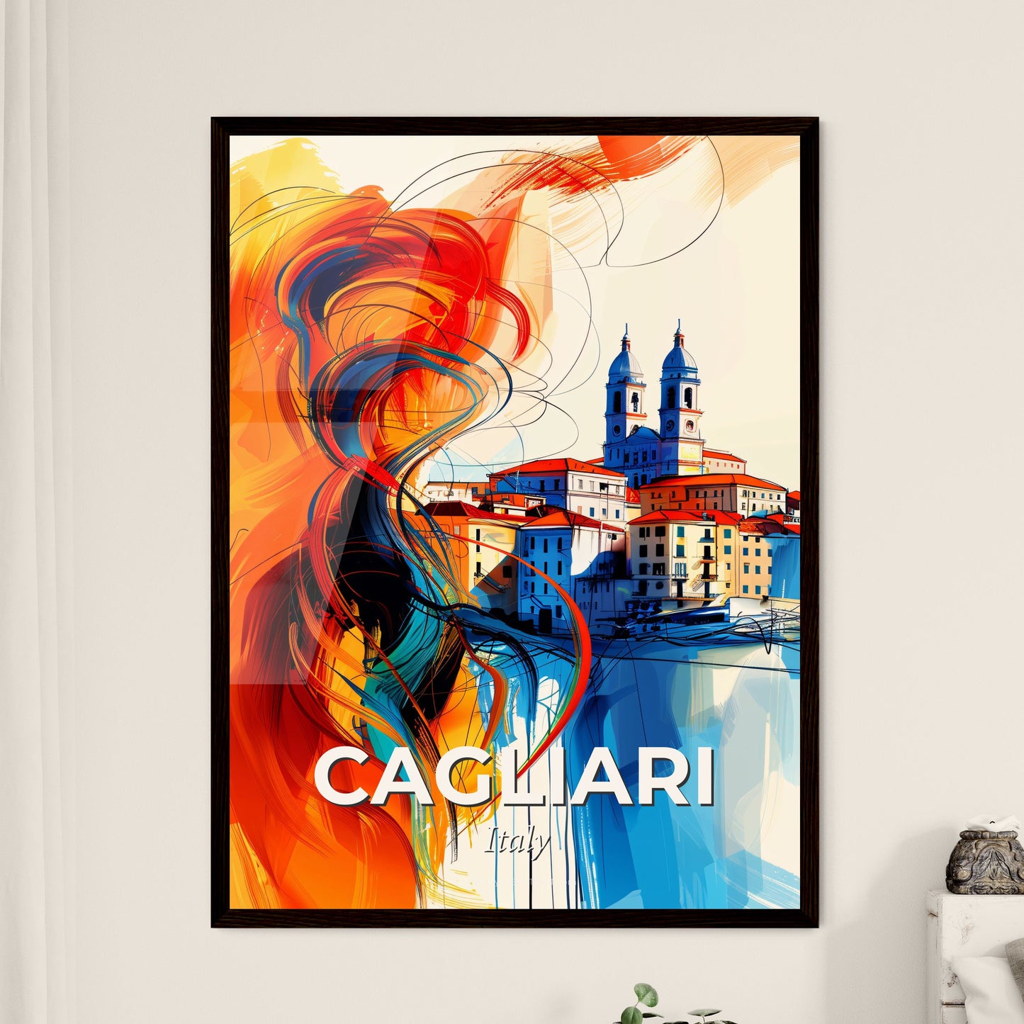 Vibrant Cagliari, Italy - A Colorful Painting Of A City