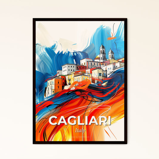 Vibrant Cagliari, Italy - A Painting Of A City