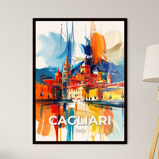 Vibrant Cagliari, Italy - A Painting Of A Building