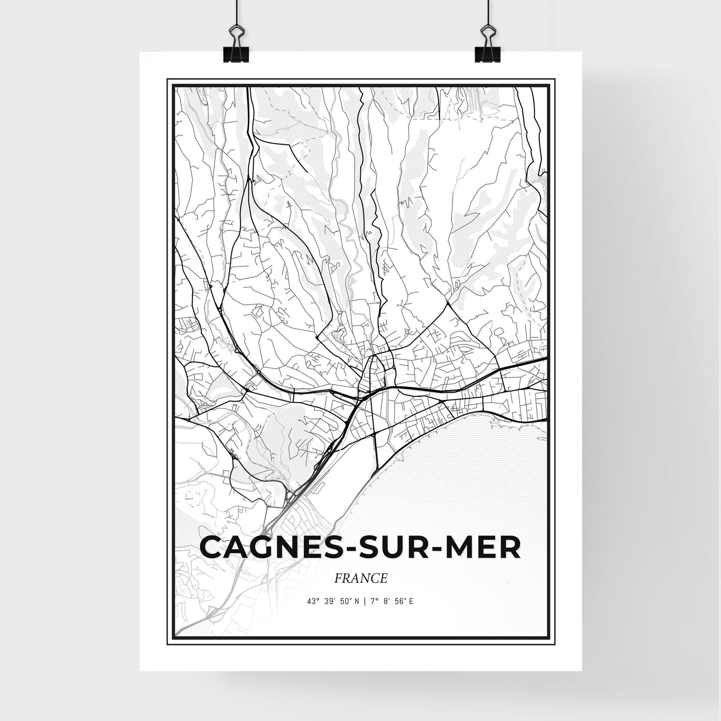 Cagnes-sur-Mer France - Premium City Map Poster