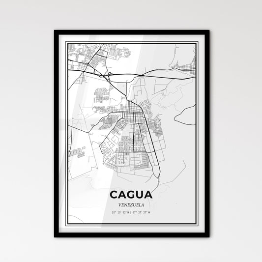 Cagua Venezuela - Scandinavian Style City Map for Modern Home Decor