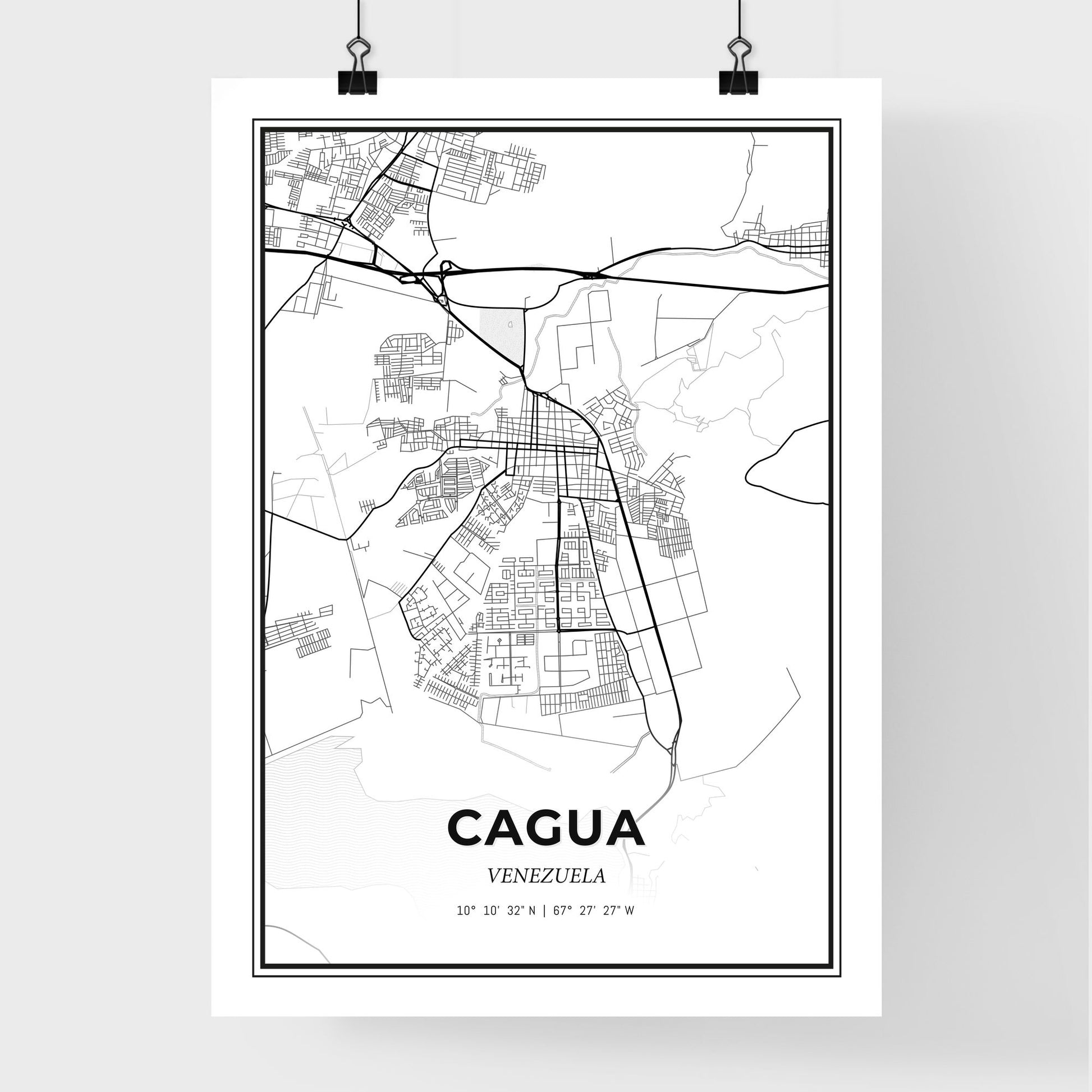 Cagua Venezuela - Premium City Map Poster