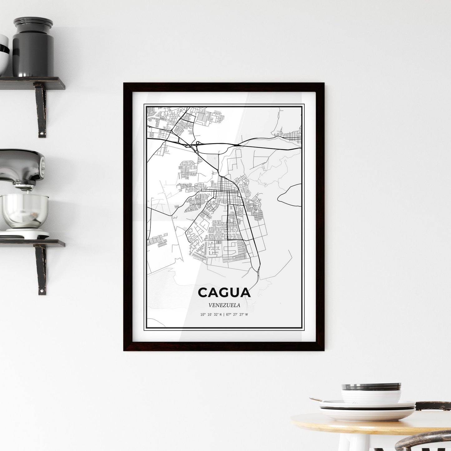 Cagua Venezuela - Minimal City Map