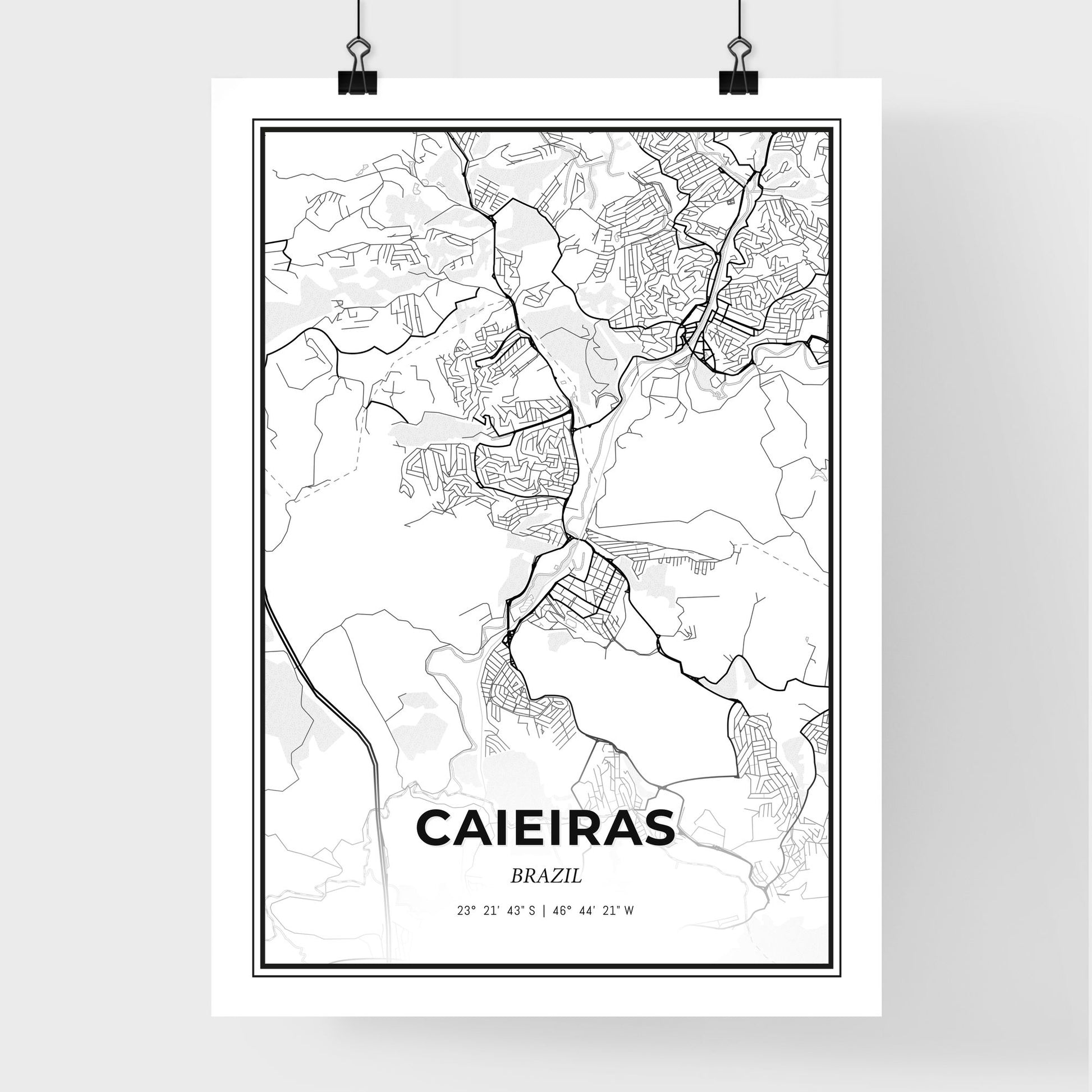 Caieiras Brazil - Premium City Map Poster