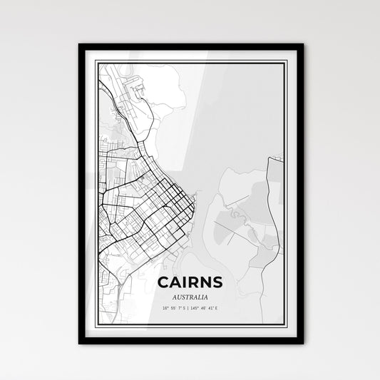 Cairns Australia - Scandinavian Style City Map for Modern Home Decor