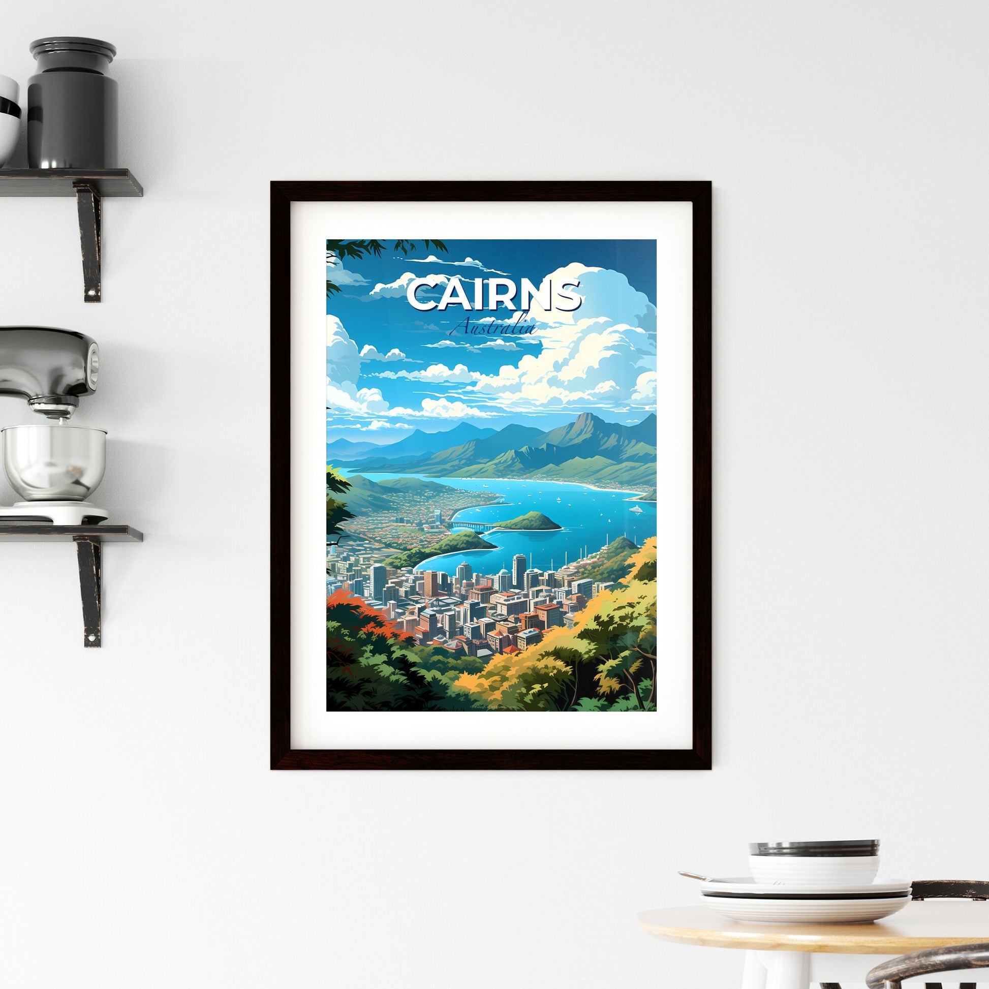 Cairns Australia Skyline Cityscape Landscape Vibrant Modern Painting City Art Default Title