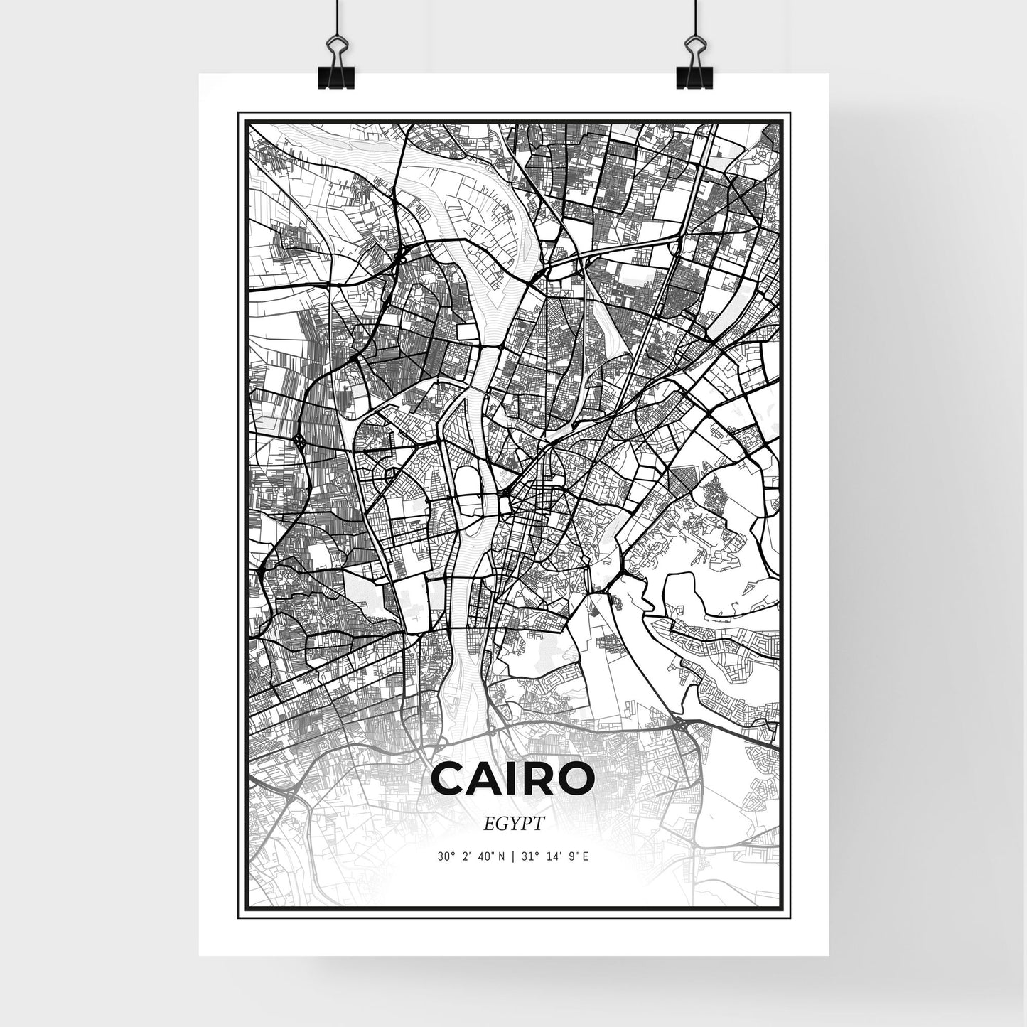 Cairo Egypt - Premium City Map Poster