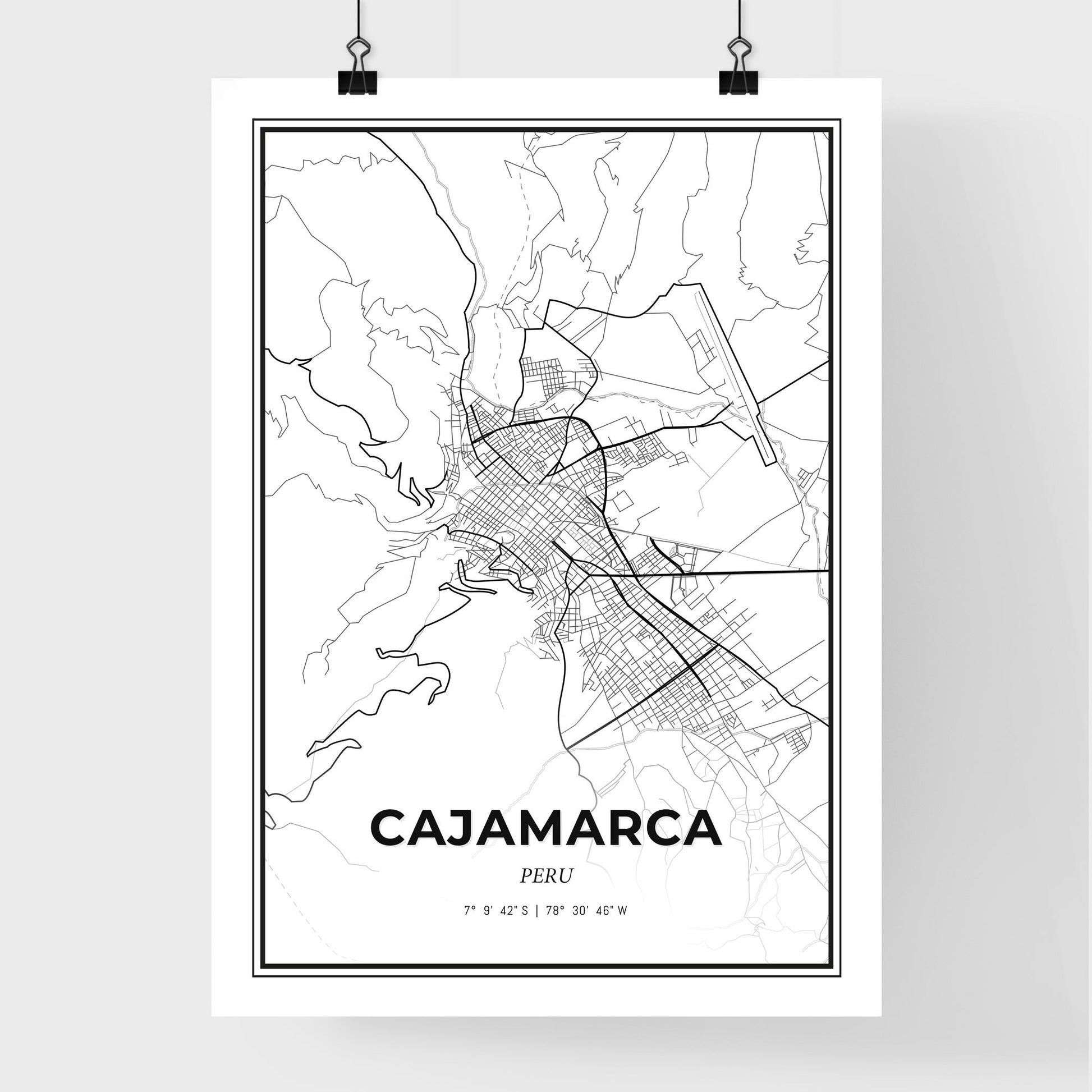 Cajamarca Peru - Premium City Map Poster