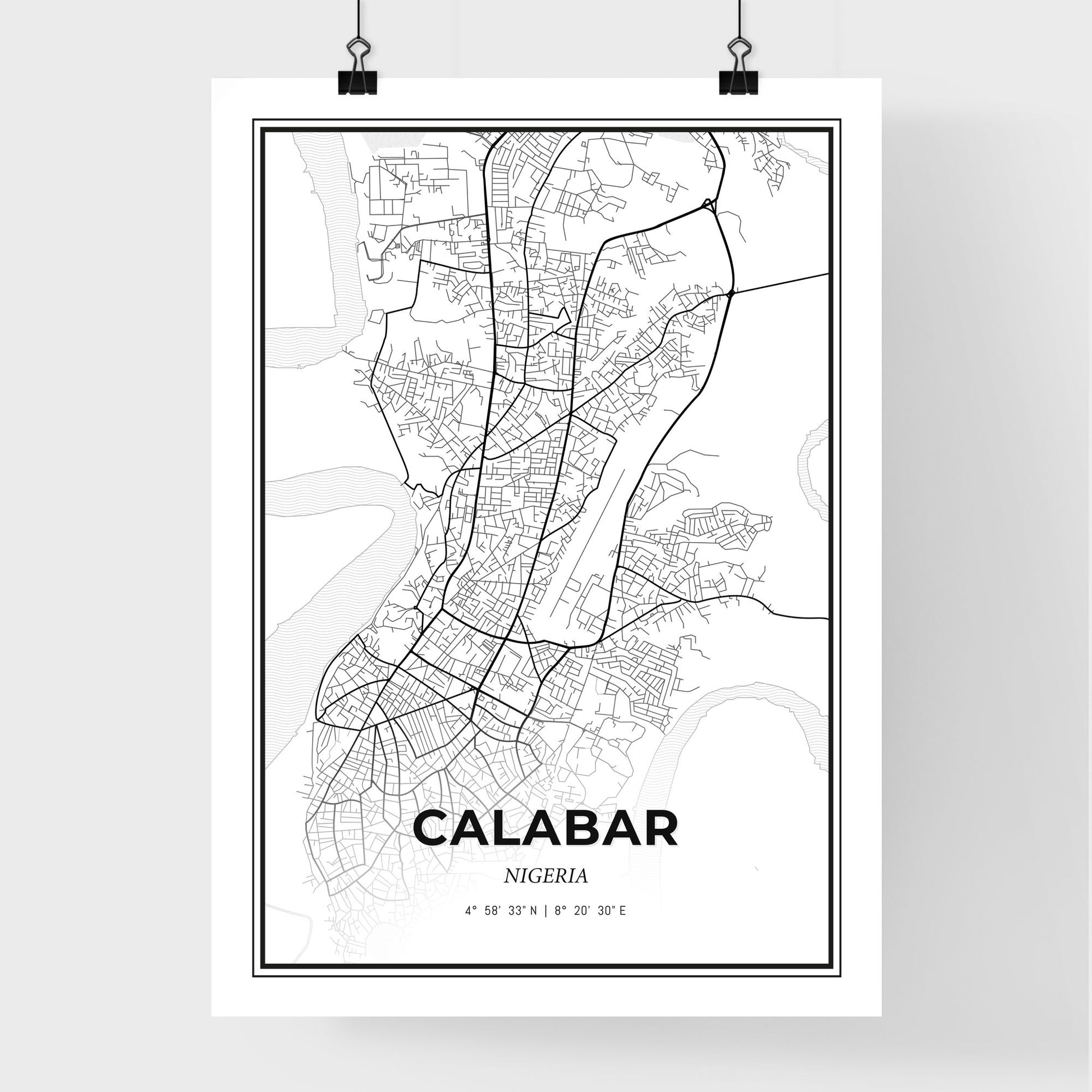 Calabar Nigeria - Premium City Map Poster