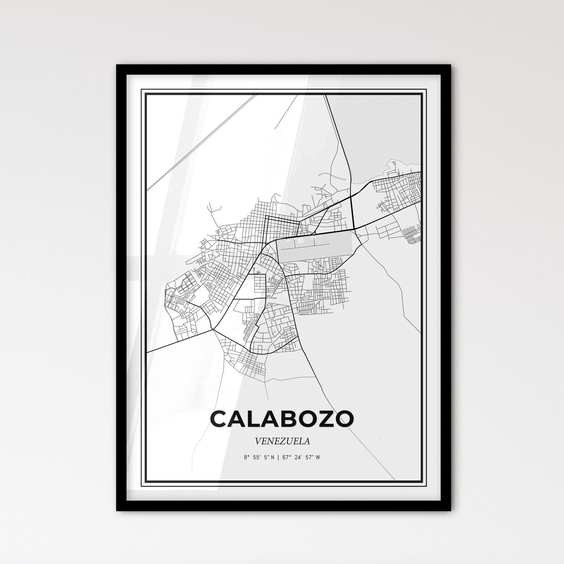 Calabozo Venezuela - Scandinavian Style City Map for Modern Home Decor