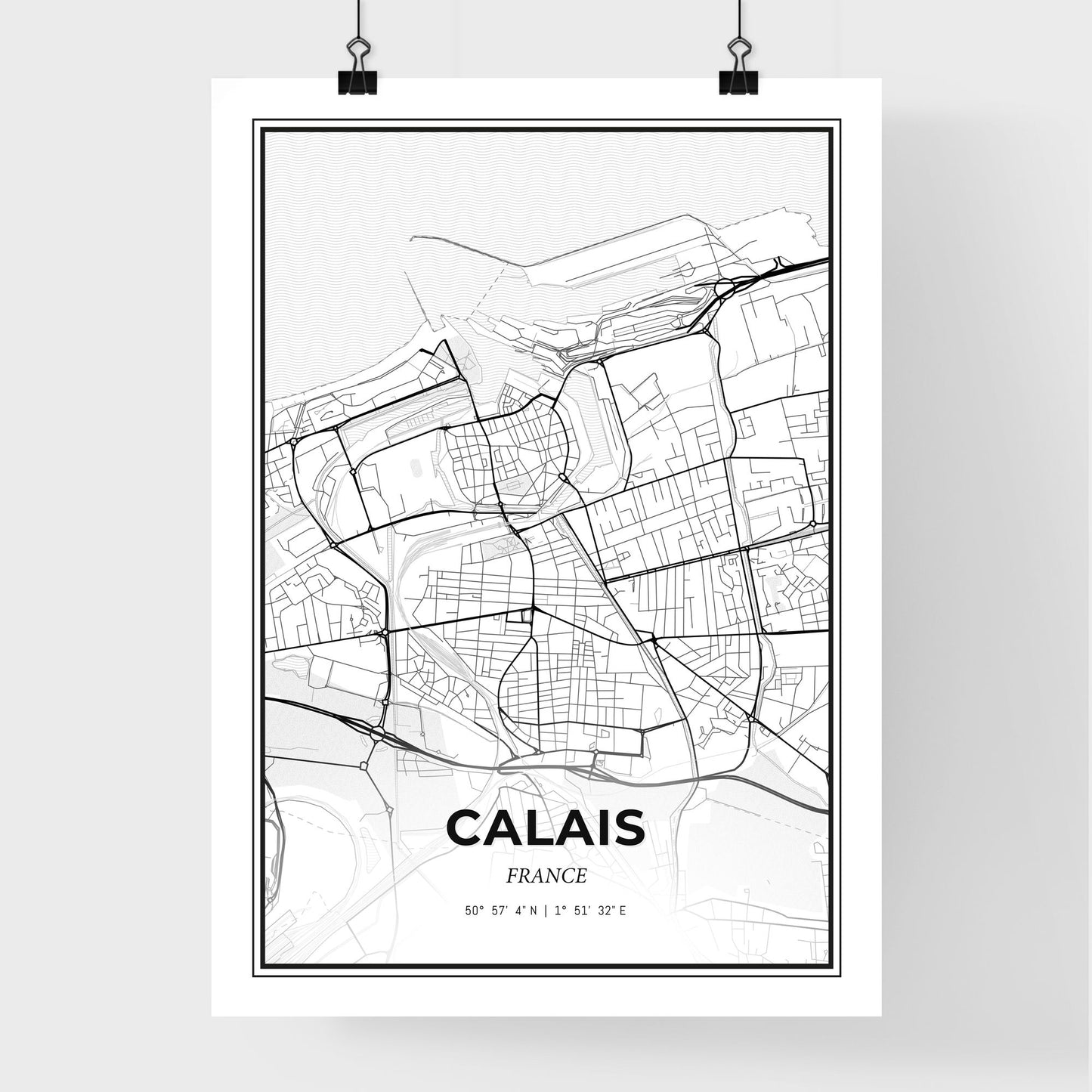 Calais France - Premium City Map Poster