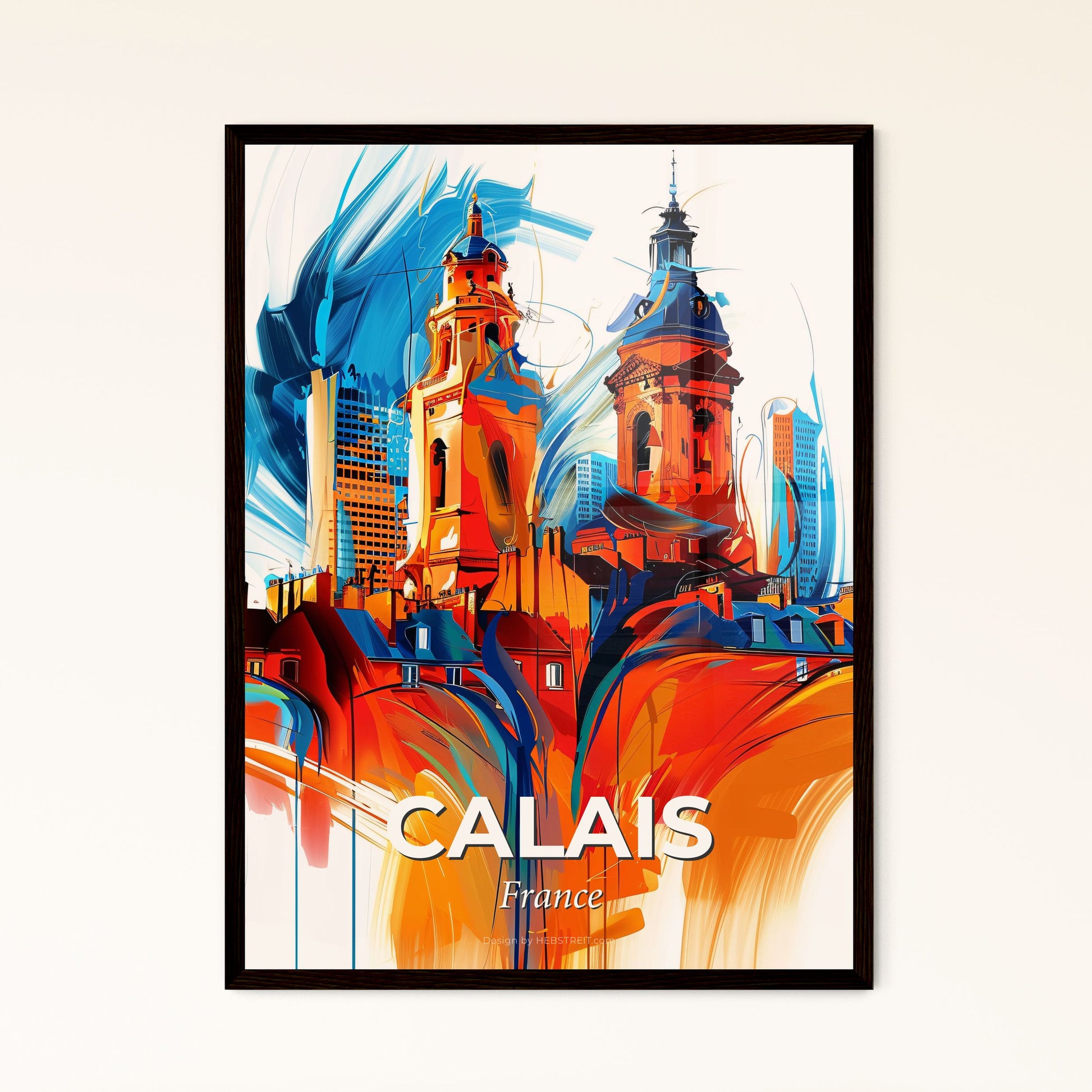 Vibrant Calais, France - A Painting Of A City