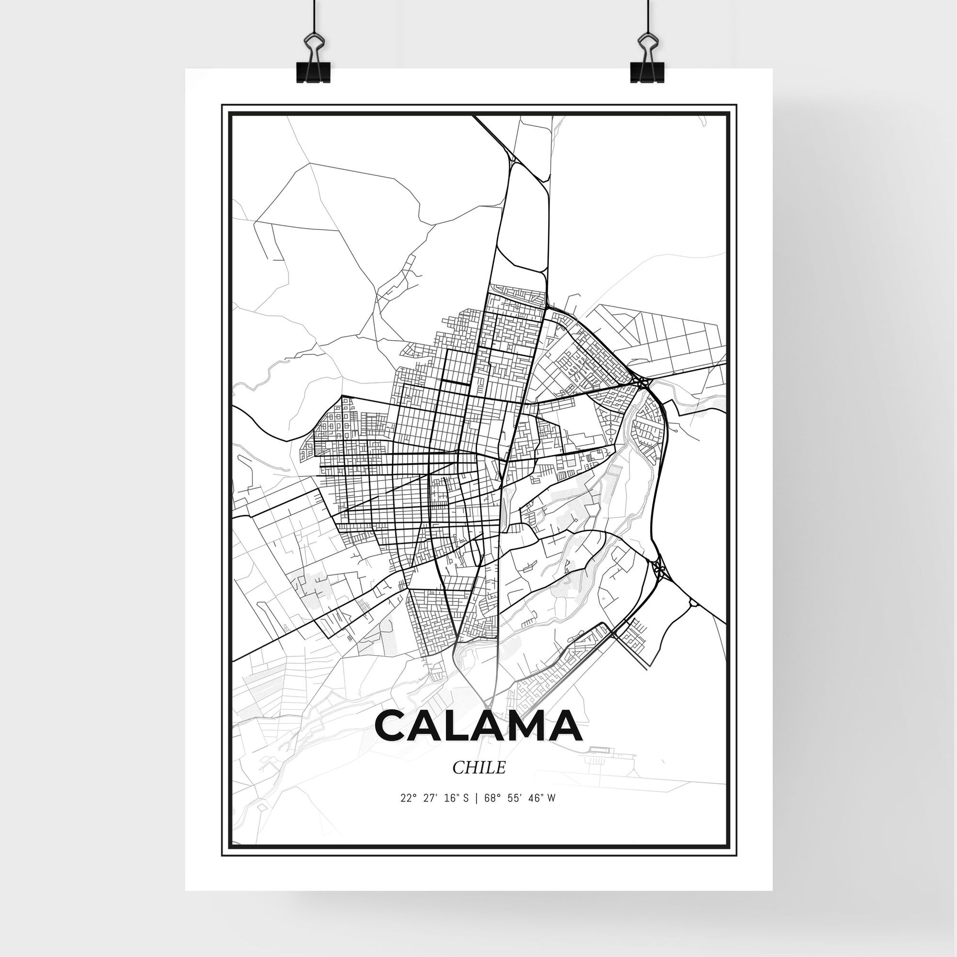 Calama Chile - Premium City Map Poster