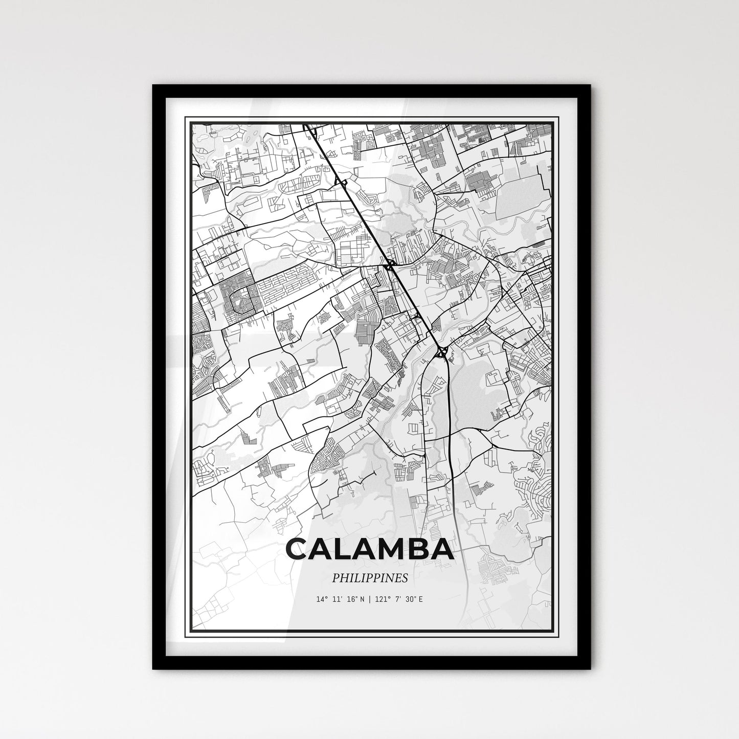 Calamba Philippines - Scandinavian Style City Map for Modern Home Decor