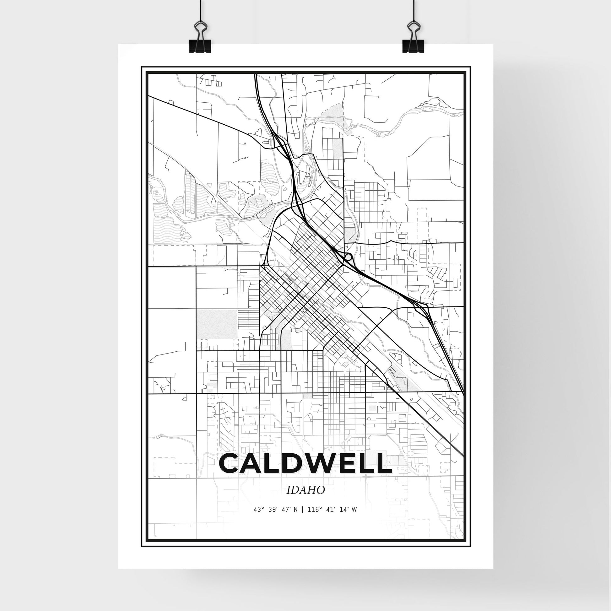 Caldwell Idaho - Premium City Map Poster