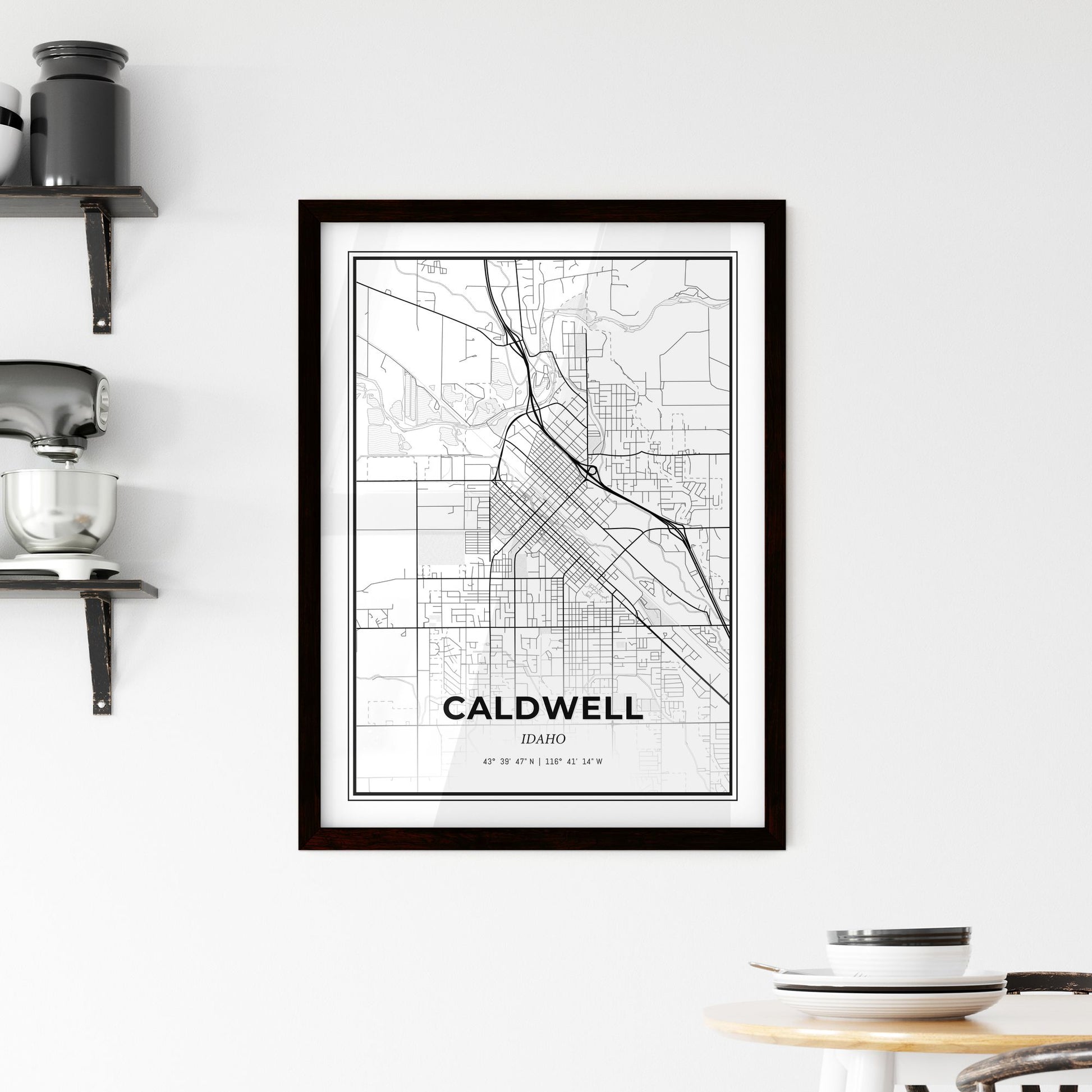 Caldwell Idaho - Minimal City Map