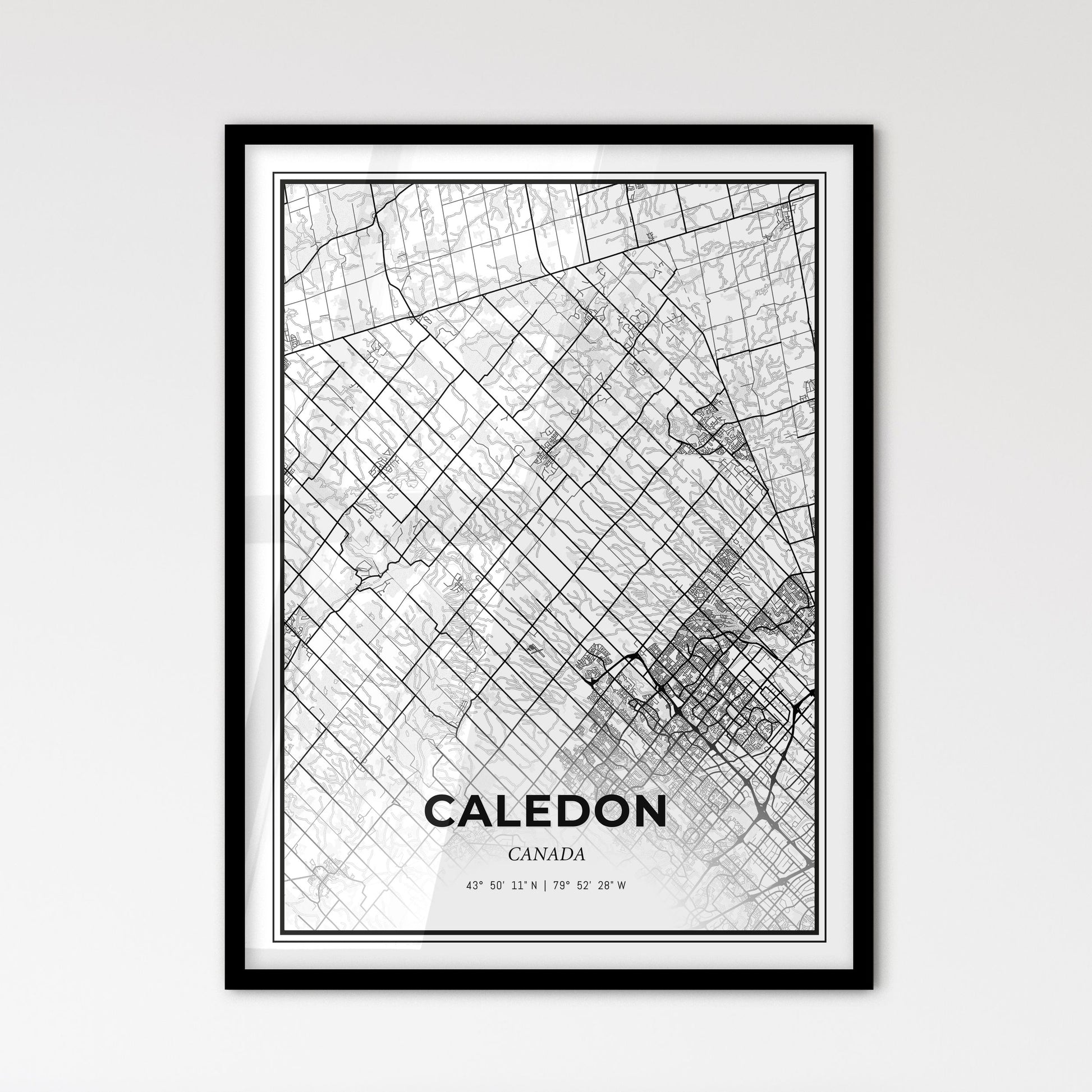 Caledon Canada - Scandinavian Style City Map for Modern Home Decor