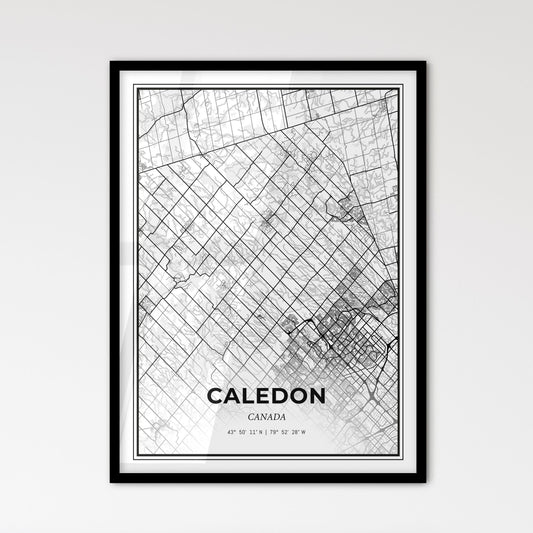 Caledon Canada - Scandinavian Style City Map for Modern Home Decor