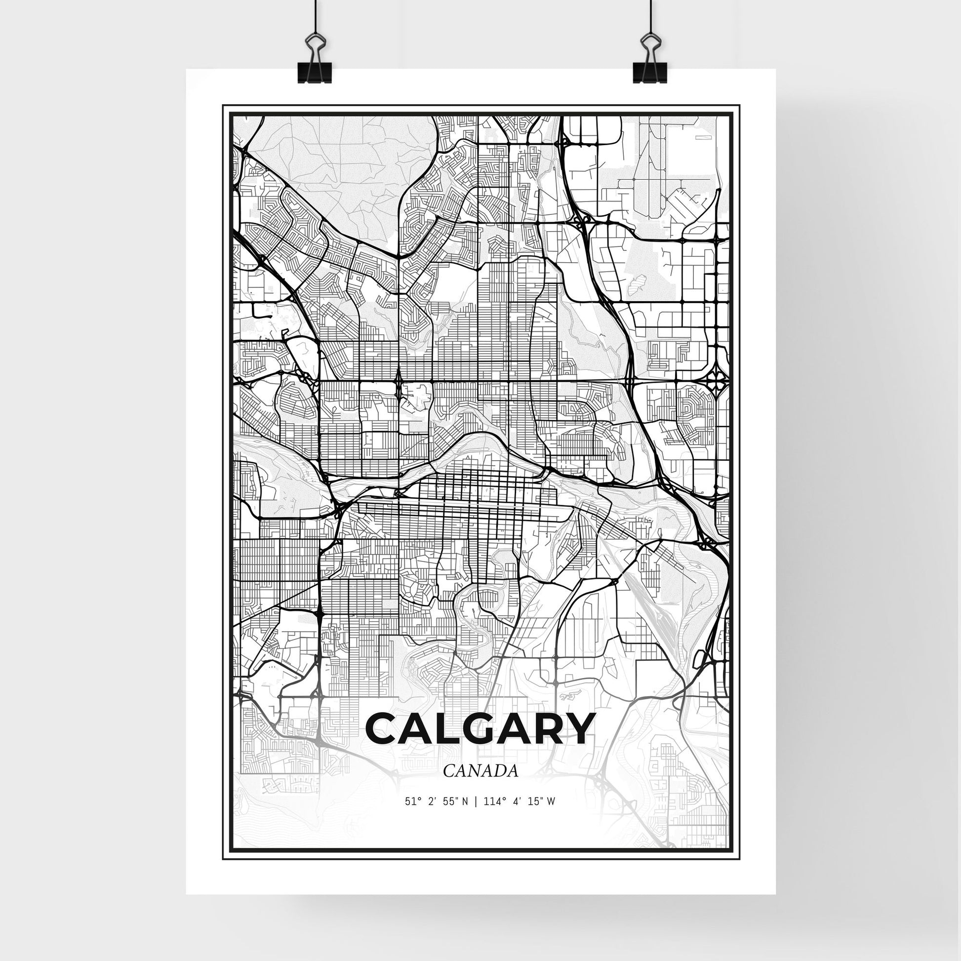 Calgary Canada - Premium City Map Poster