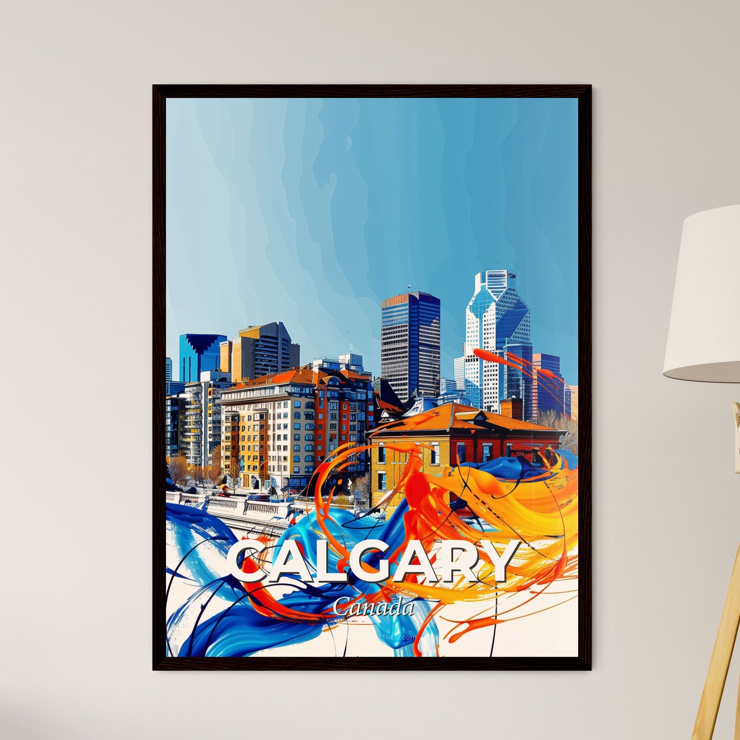 Vibrant Calgary, Canada - A City With Blue And Orange Paint