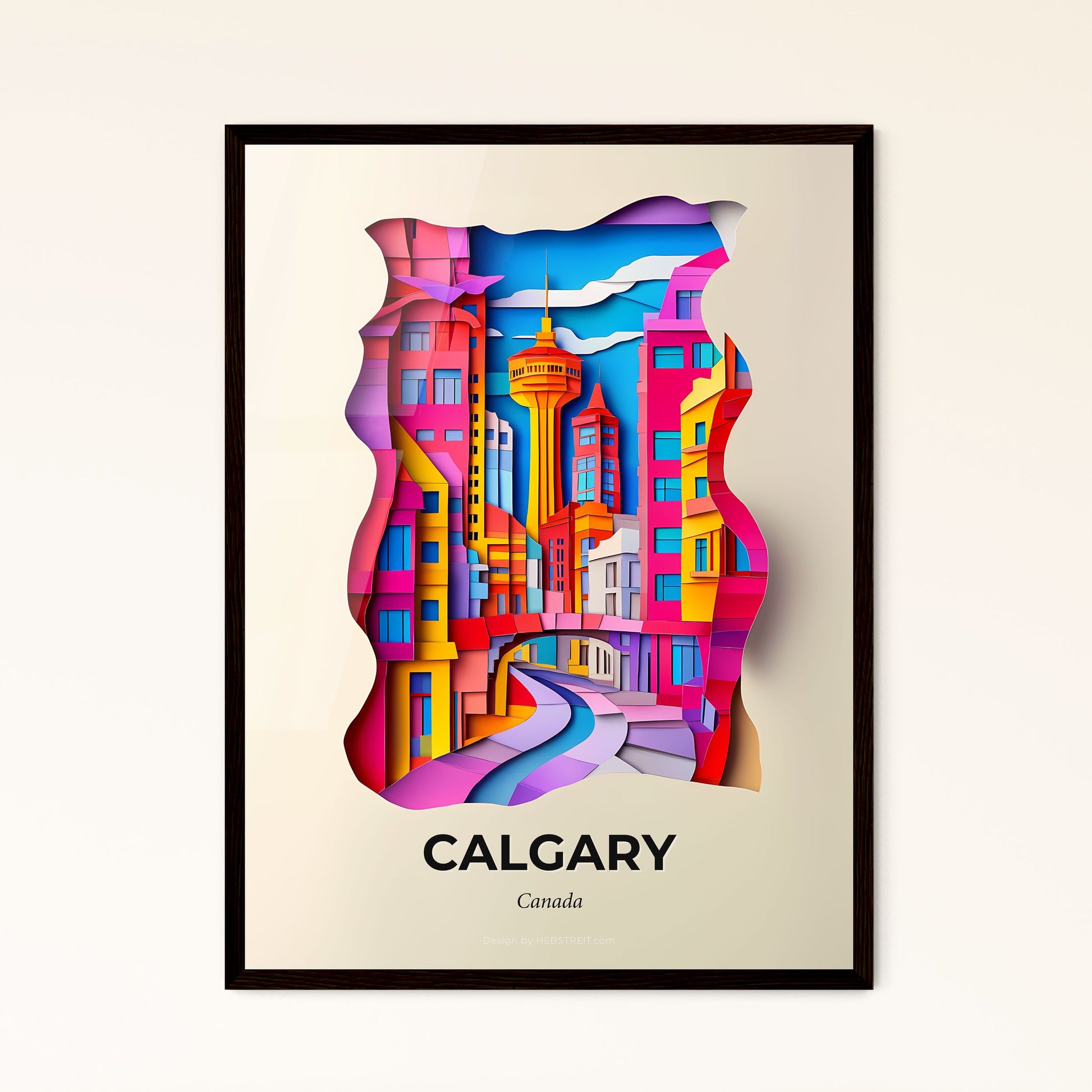 Vivid Calgary, Canada - a colorful cityscape with a winding road