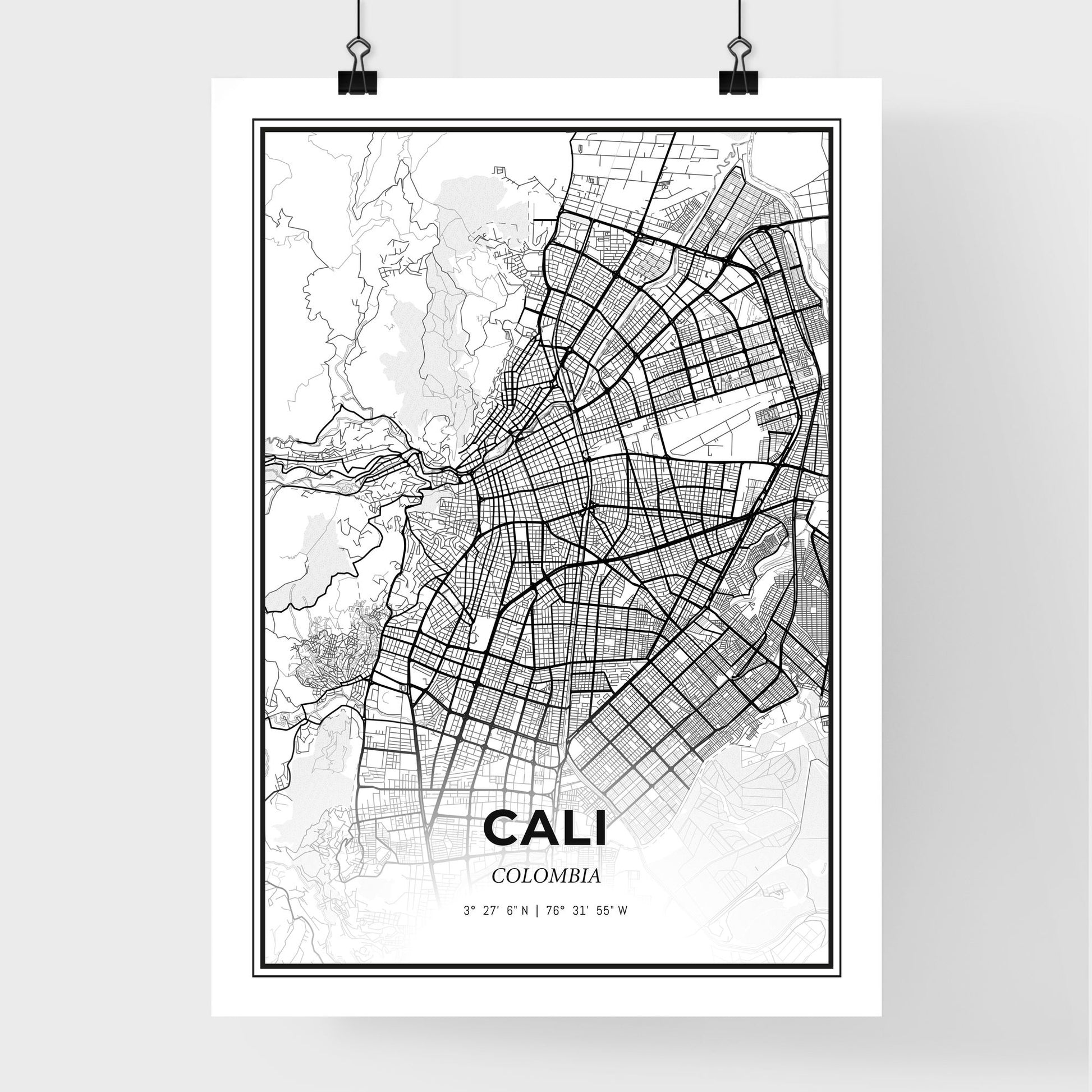 Cali Colombia - Premium City Map Poster