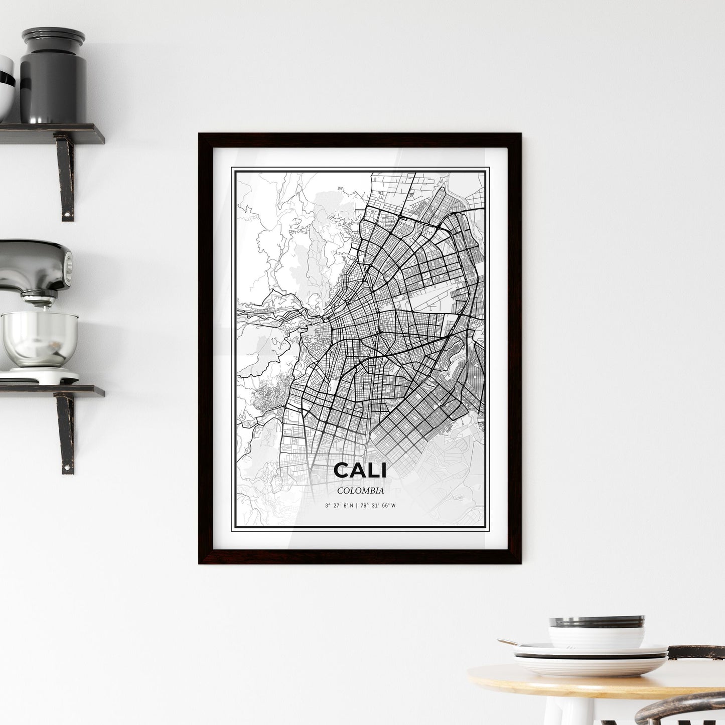 Cali Colombia - Minimal City Map