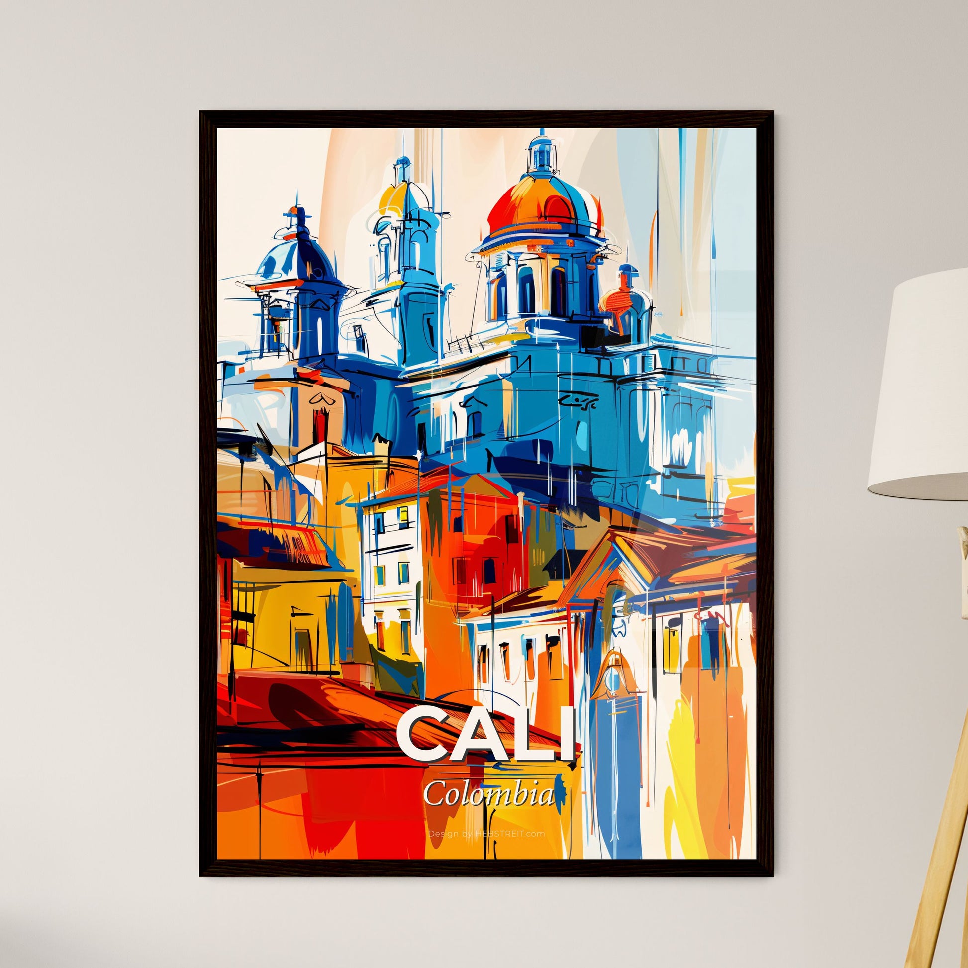 Vibrant Cali, Colombia - A Painting Of A Building With A Dome Shaped Roof