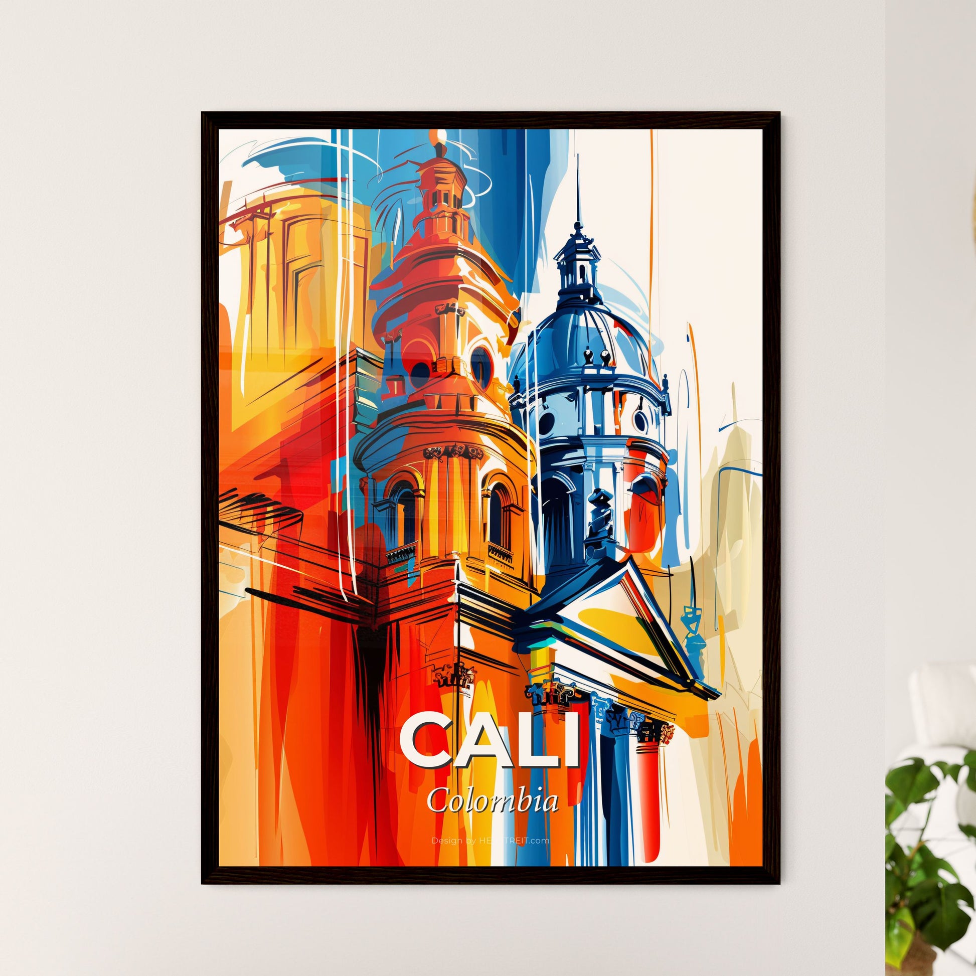 Vibrant Cali, Colombia - A Colorful Painting Of A Building