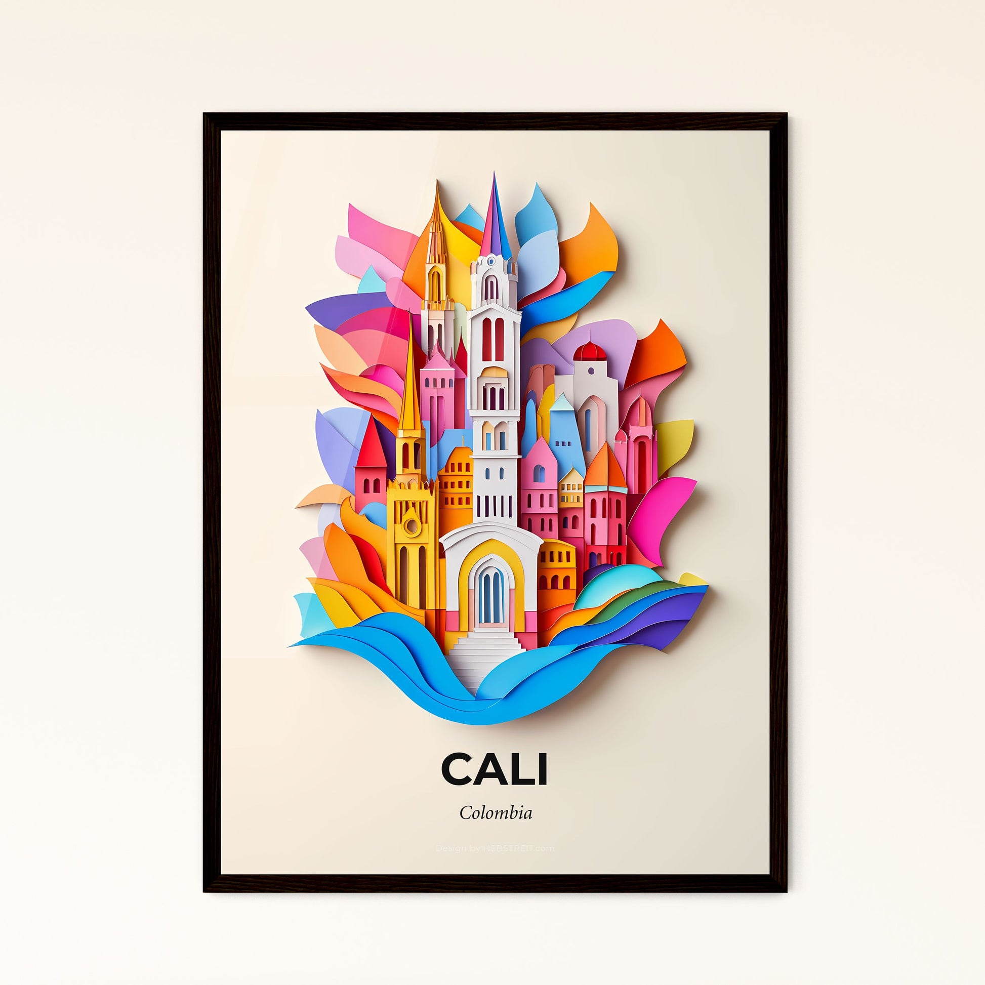 Vivid Cali, Colombia - a paper cut of a city with a church