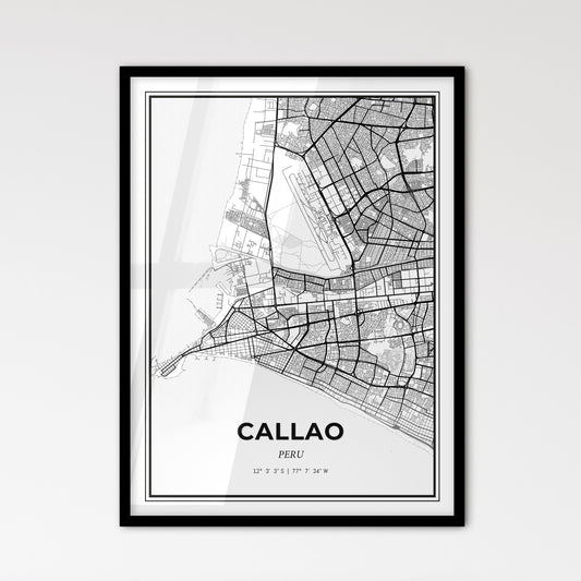 Callao Peru - Scandinavian Style City Map for Modern Home Decor