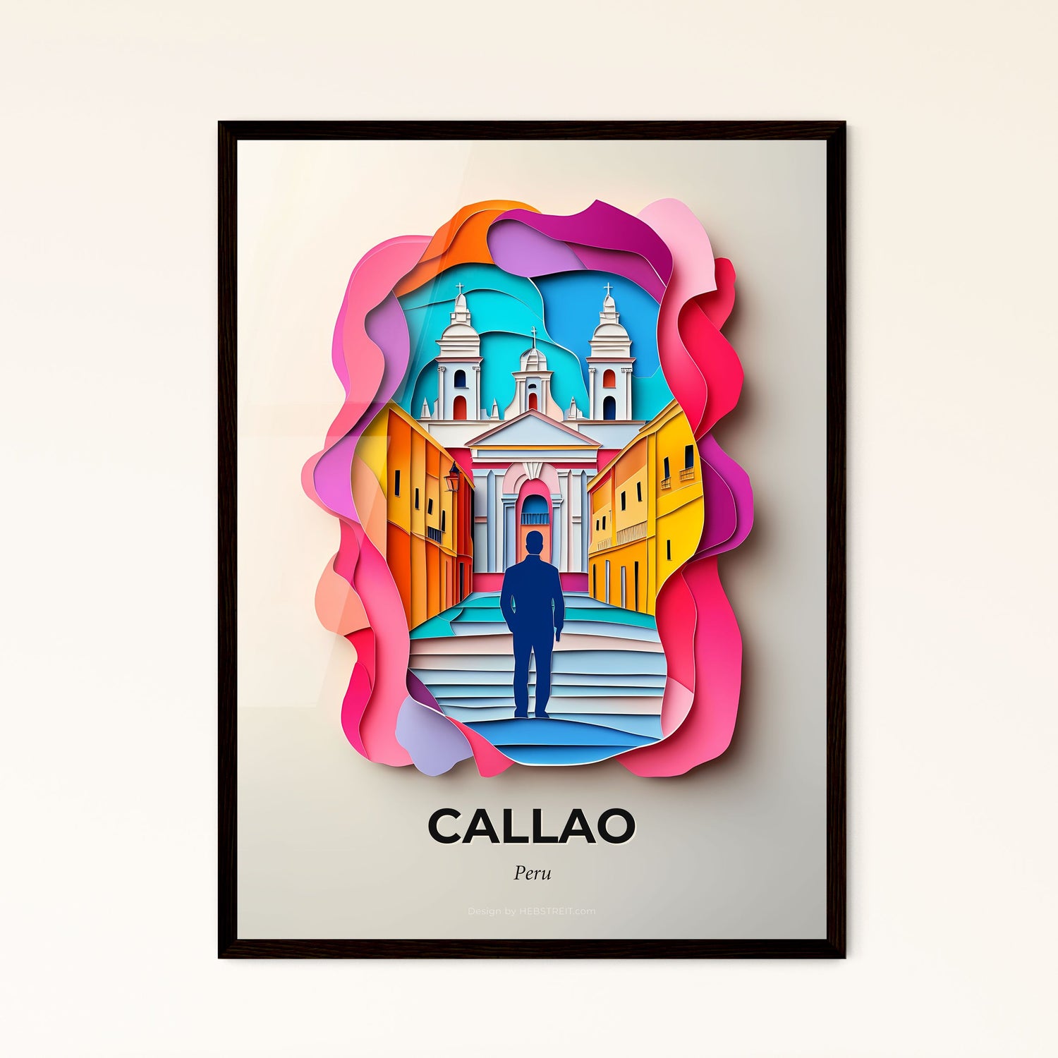 Vivid Callao, Peru, Papercut Print
