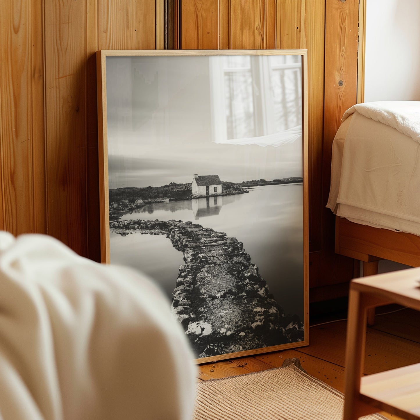 Fisherman’s Bothy, Connemara – Black and White Ireland Wall Art Print