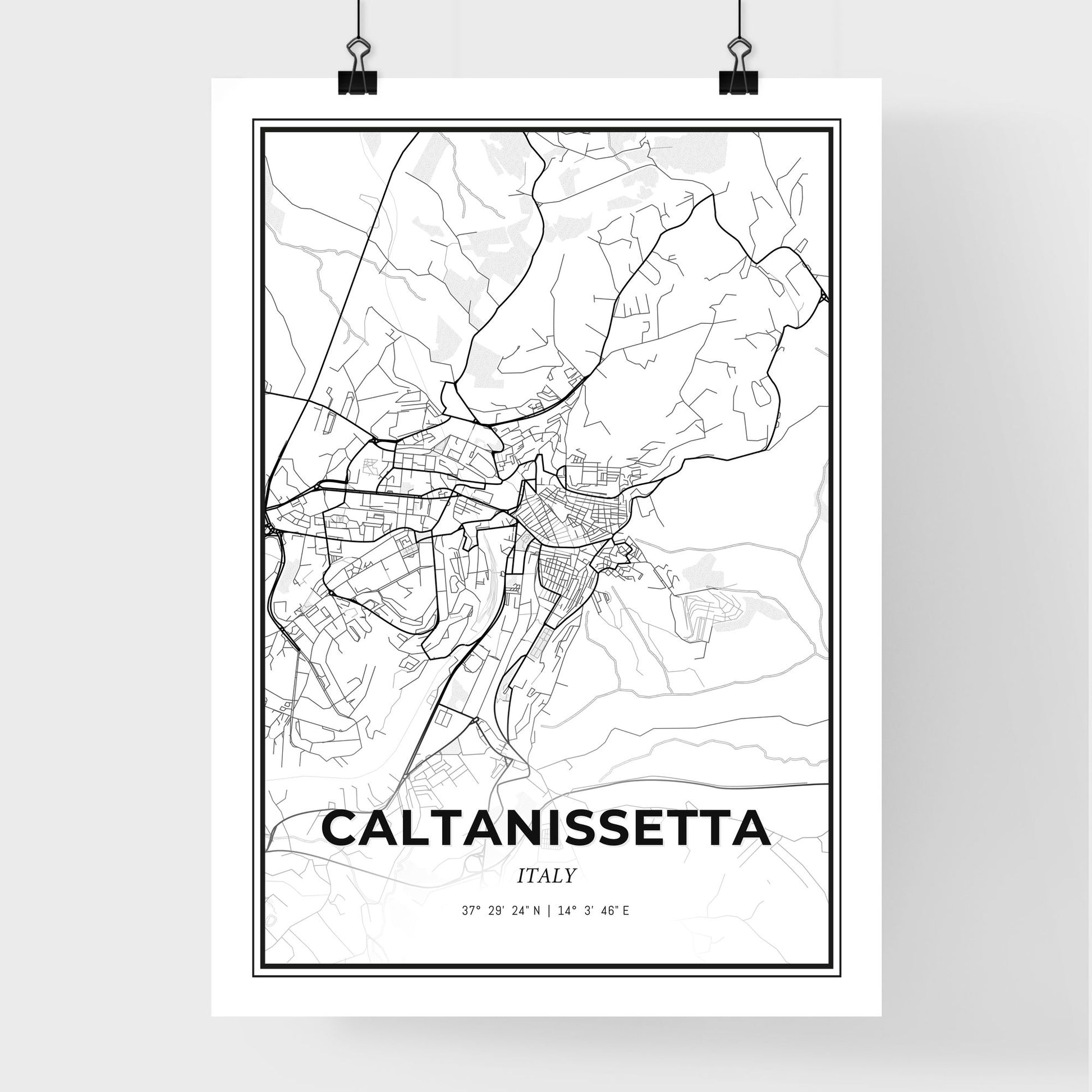 Caltanissetta Italy - Premium City Map Poster