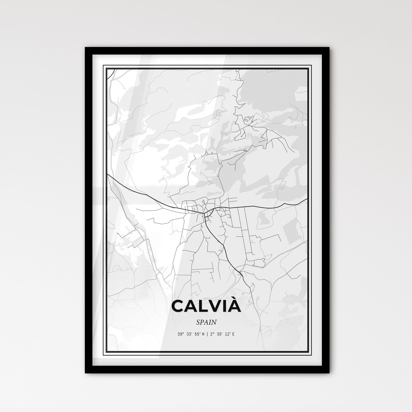 Calvià Spain - Scandinavian Style City Map for Modern Home Decor