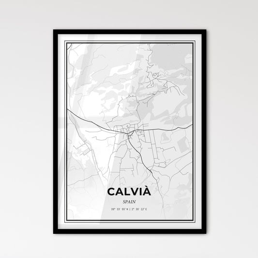 Calvià Spain - Scandinavian Style City Map for Modern Home Decor