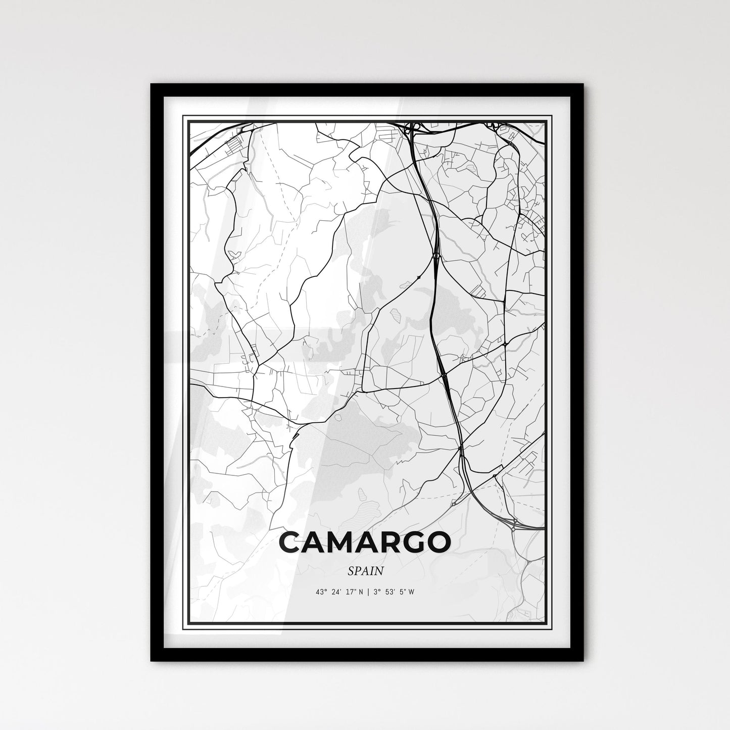 Camargo Spain - Scandinavian Style City Map for Modern Home Decor