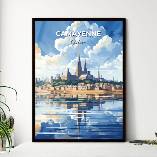 Vibrant Camayenne City Skyline Painting with Tall Spires and River Default Title