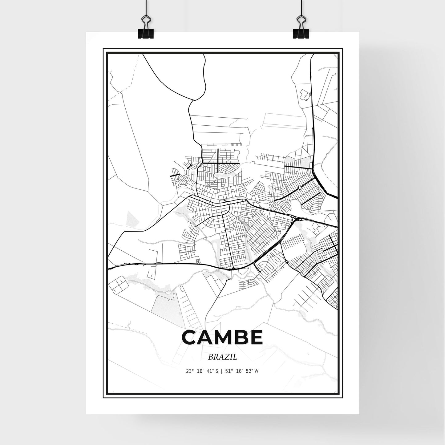 Cambe Brazil - Premium City Map Poster