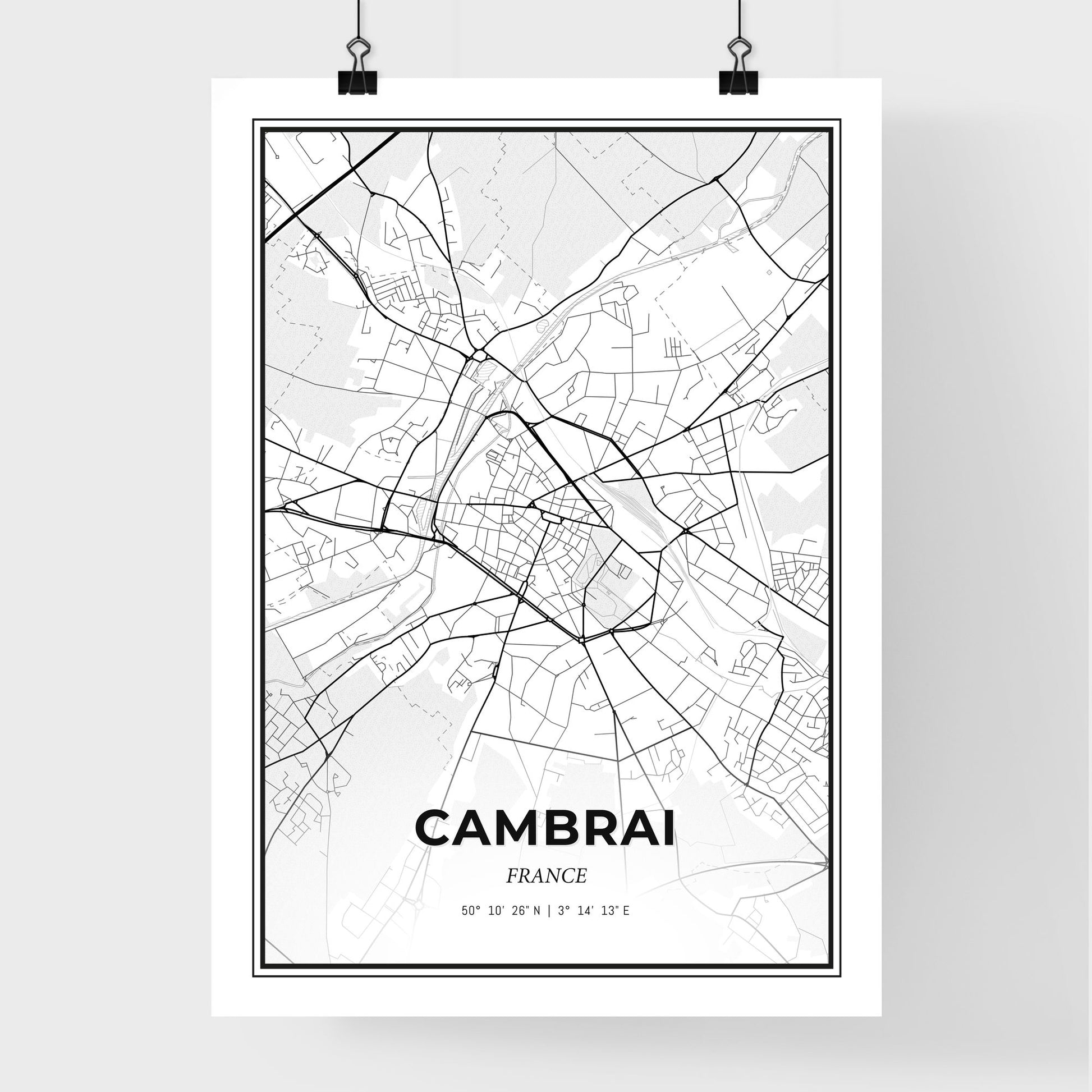 Cambrai France - Premium City Map Poster