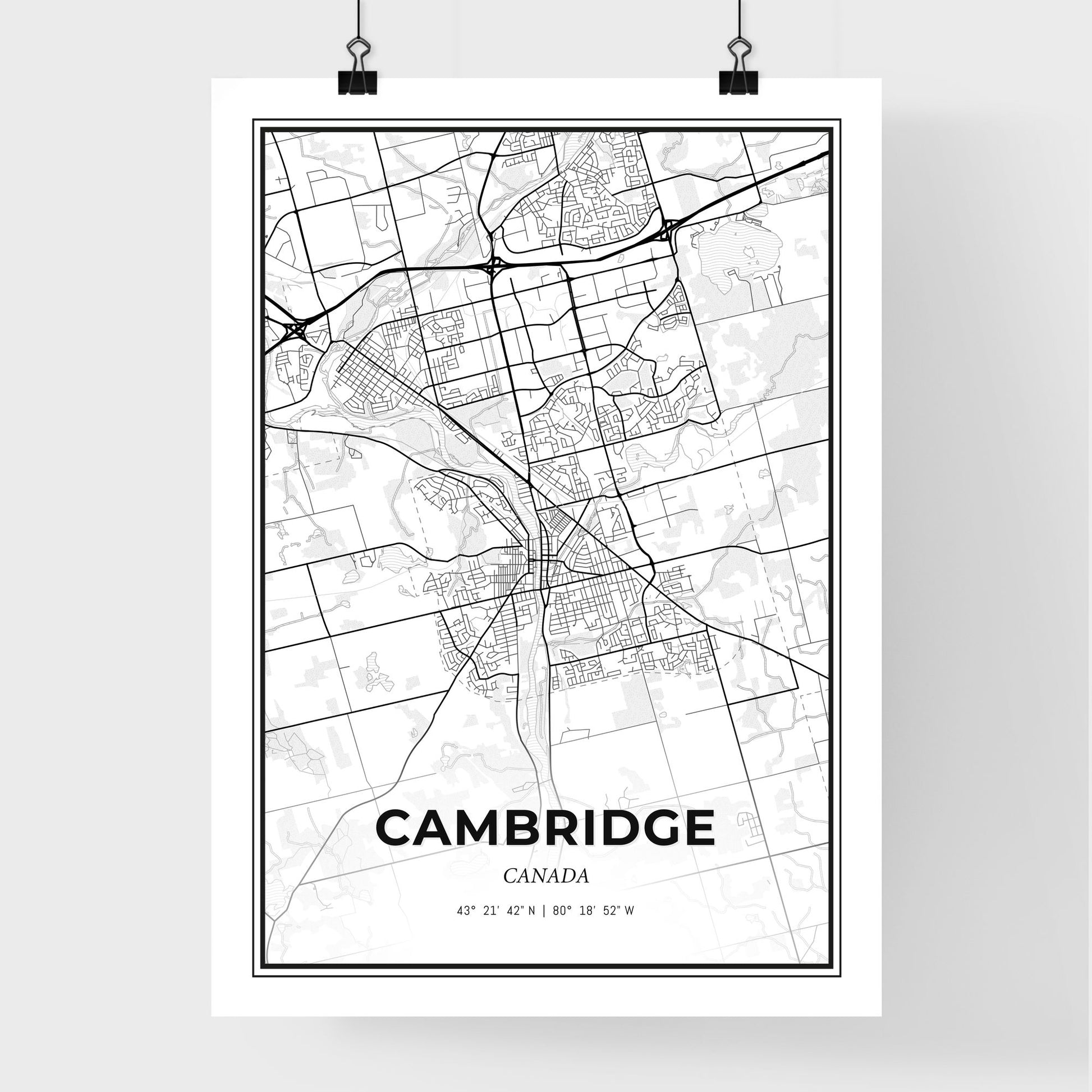 Cambridge Canada - Premium City Map Poster