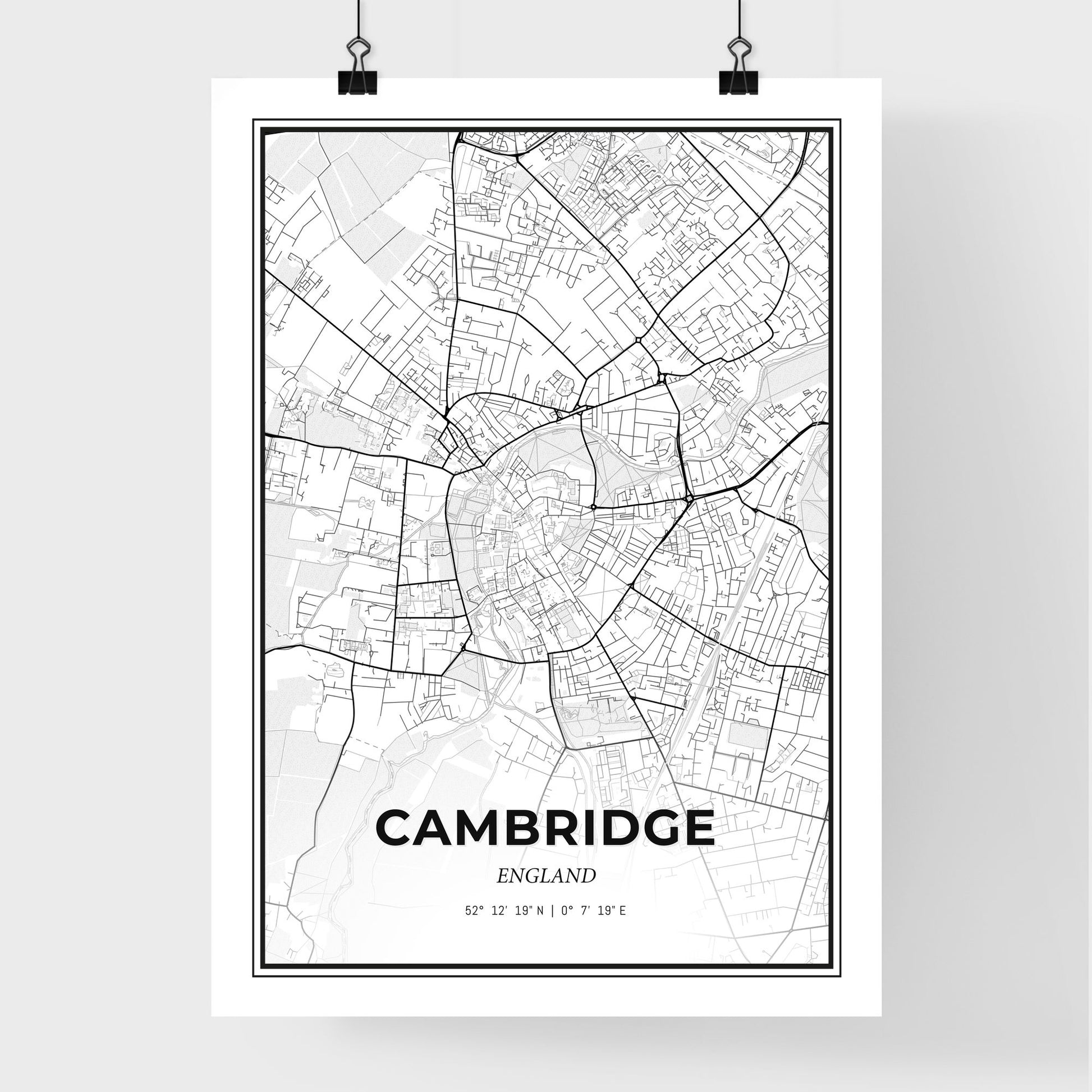 Cambridge England - Premium City Map Poster