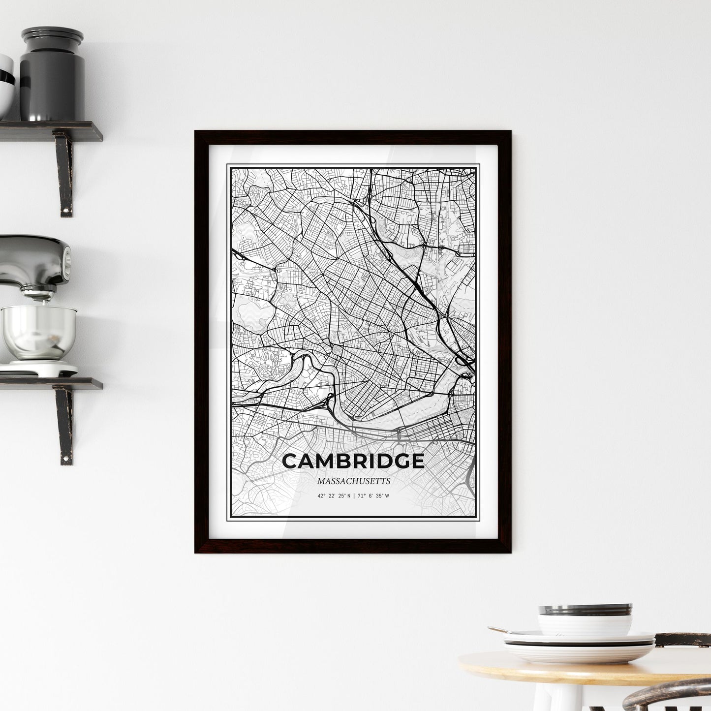 Cambridge Massachusetts - Minimal City Map