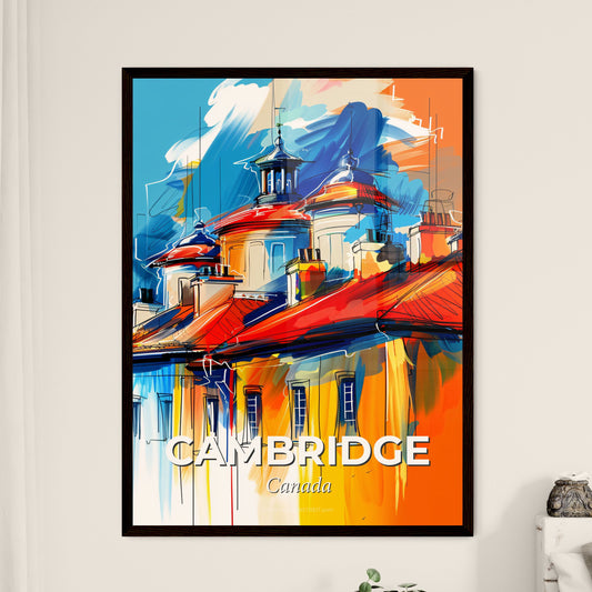 Vibrant Cambridge, Canada - A Painting Of A Building With A Red Roof