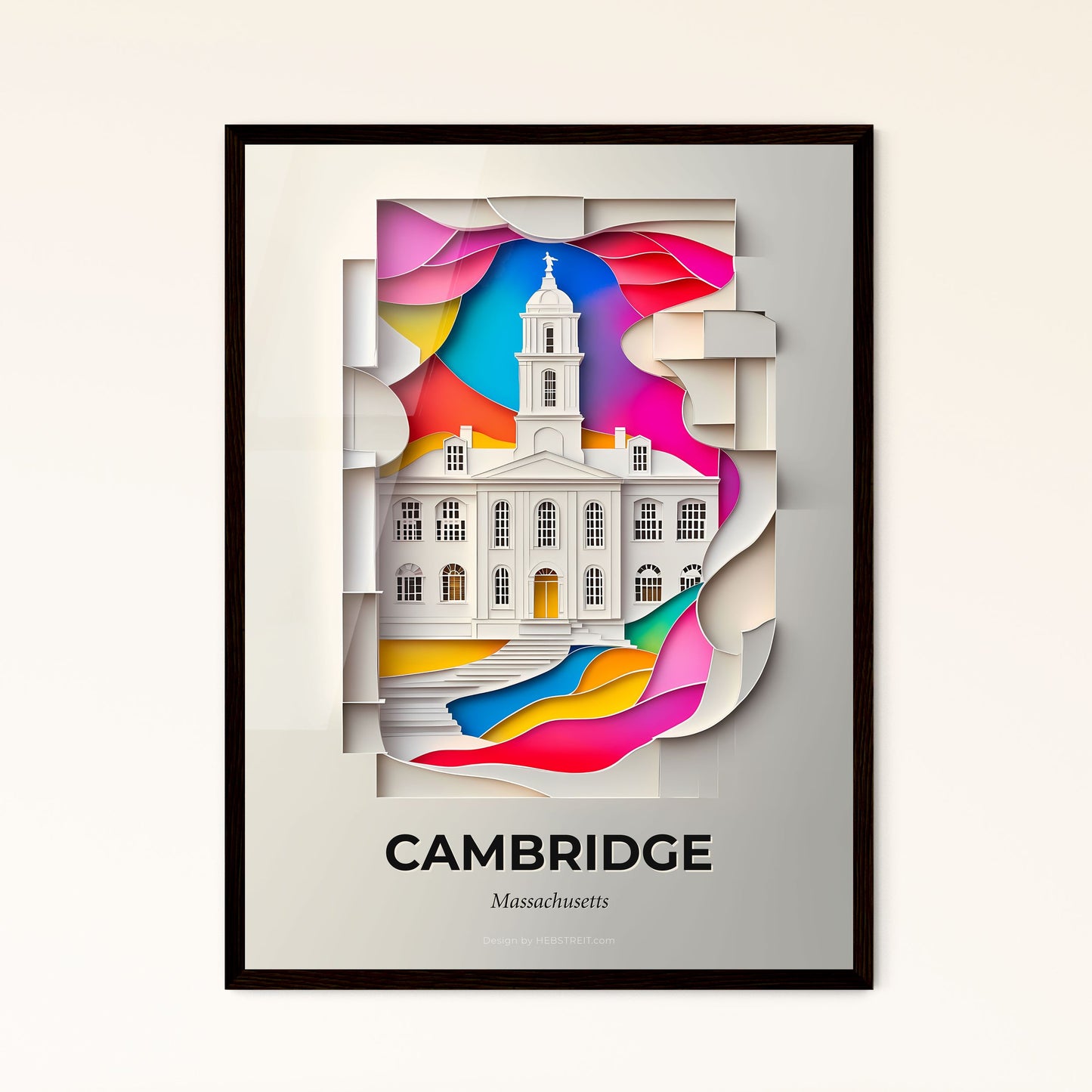 Vivid Cambridge, Massachusetts - a church with a rainbow colored background