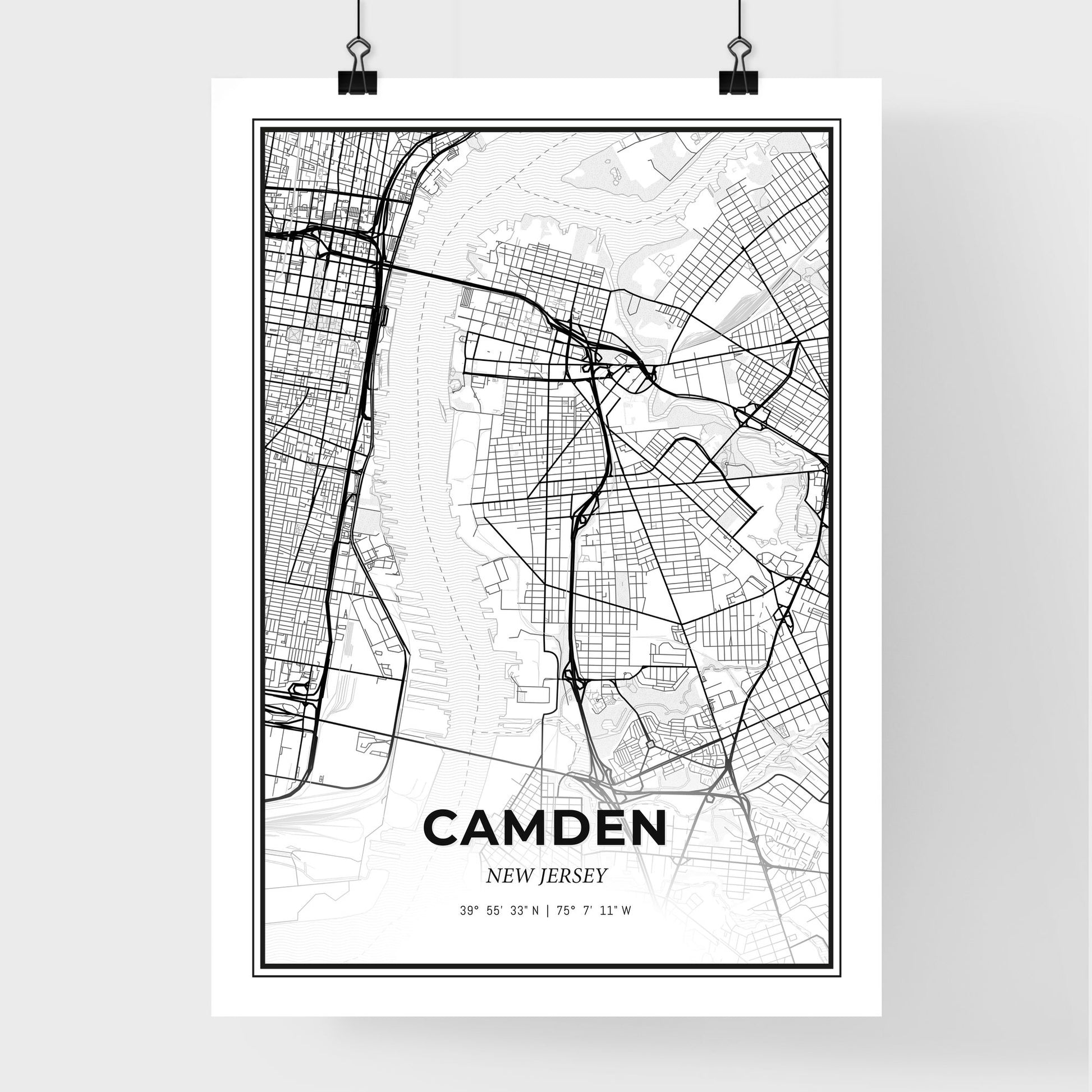 Camden New Jersey - Premium City Map Poster