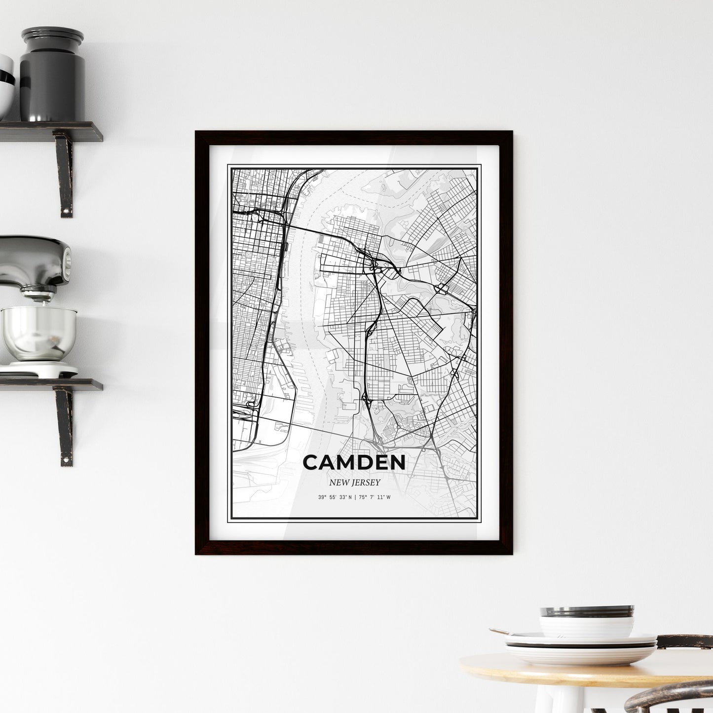 Camden New Jersey - Minimal City Map