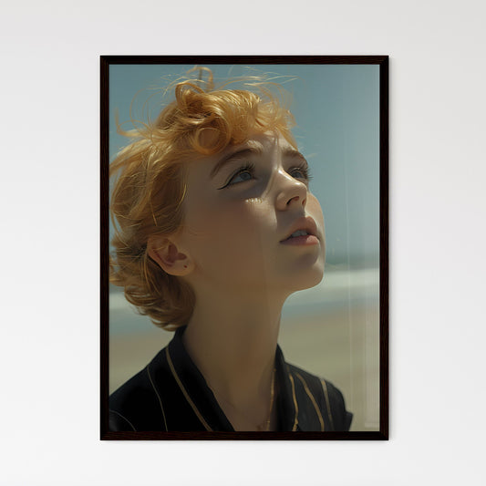 Abstract Orange Portrait Woman Sky Ocean Camera Blurred Painting Art Default Title